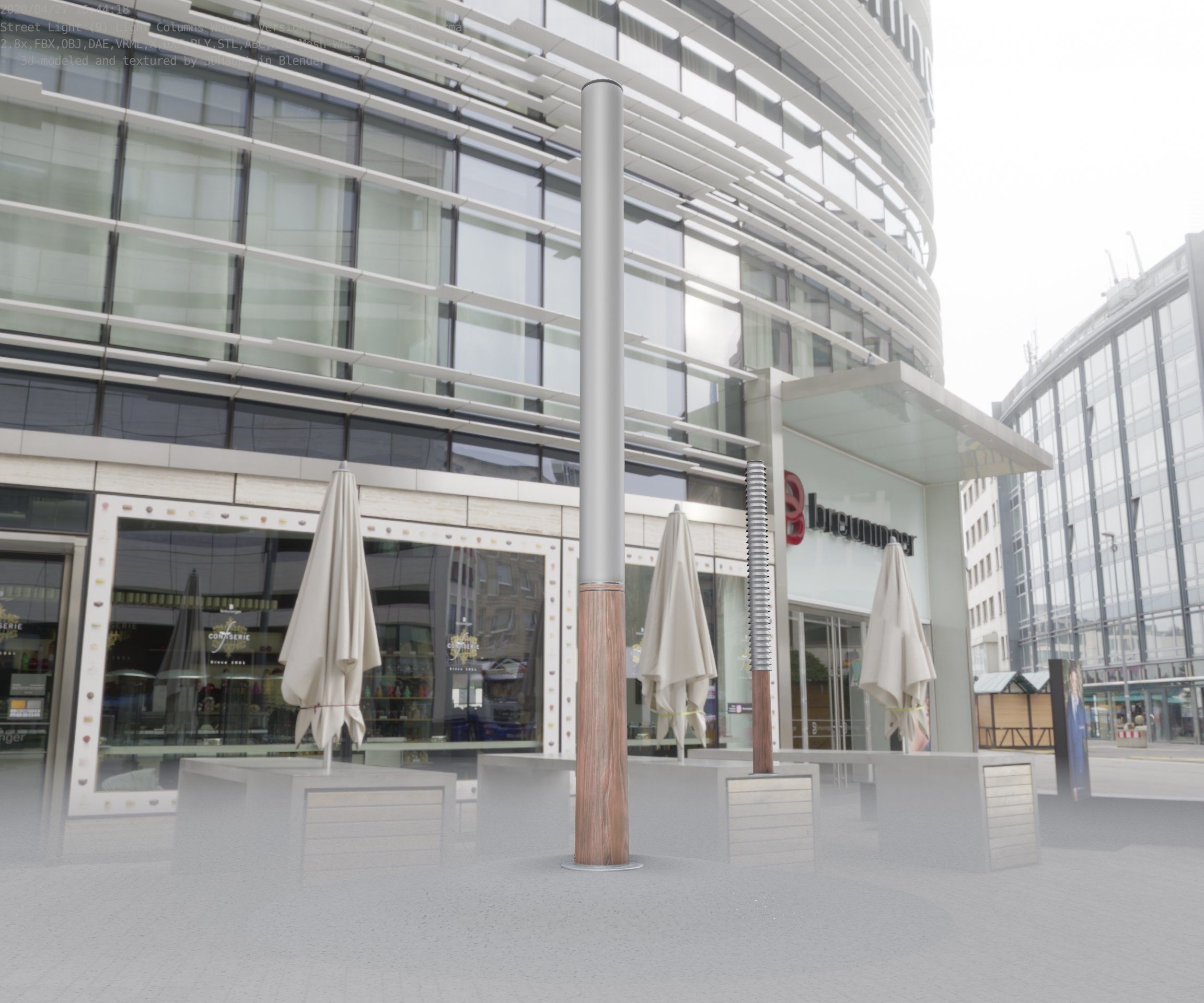 Wooden pillar of light 13 - Street-Light Set-9 Low-Poly Low-poly 3D model_56