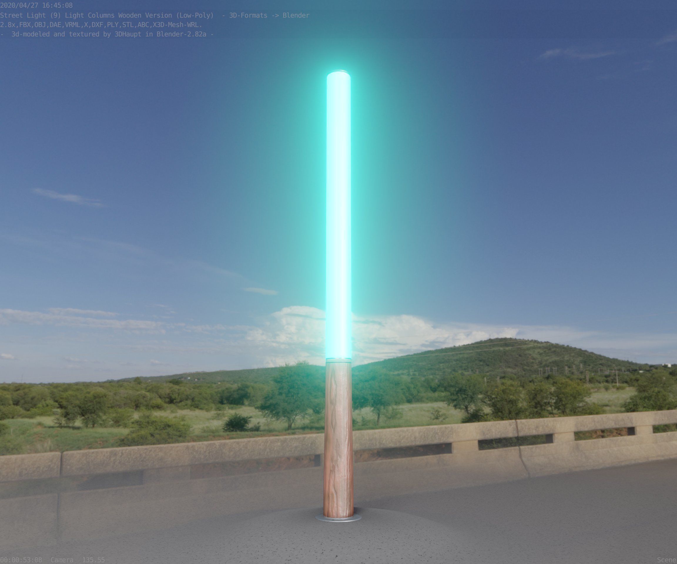 Wooden pillar of light 13 - Street-Light Set-9 Low-Poly Low-poly 3D model_31