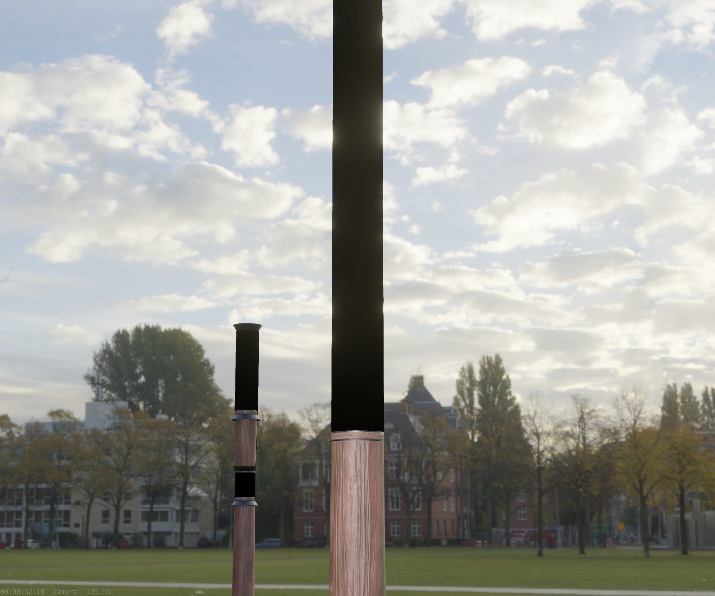 Wooden pillar of light 13 - Street-Light Set-9 Low-Poly Low-poly 3D model_82