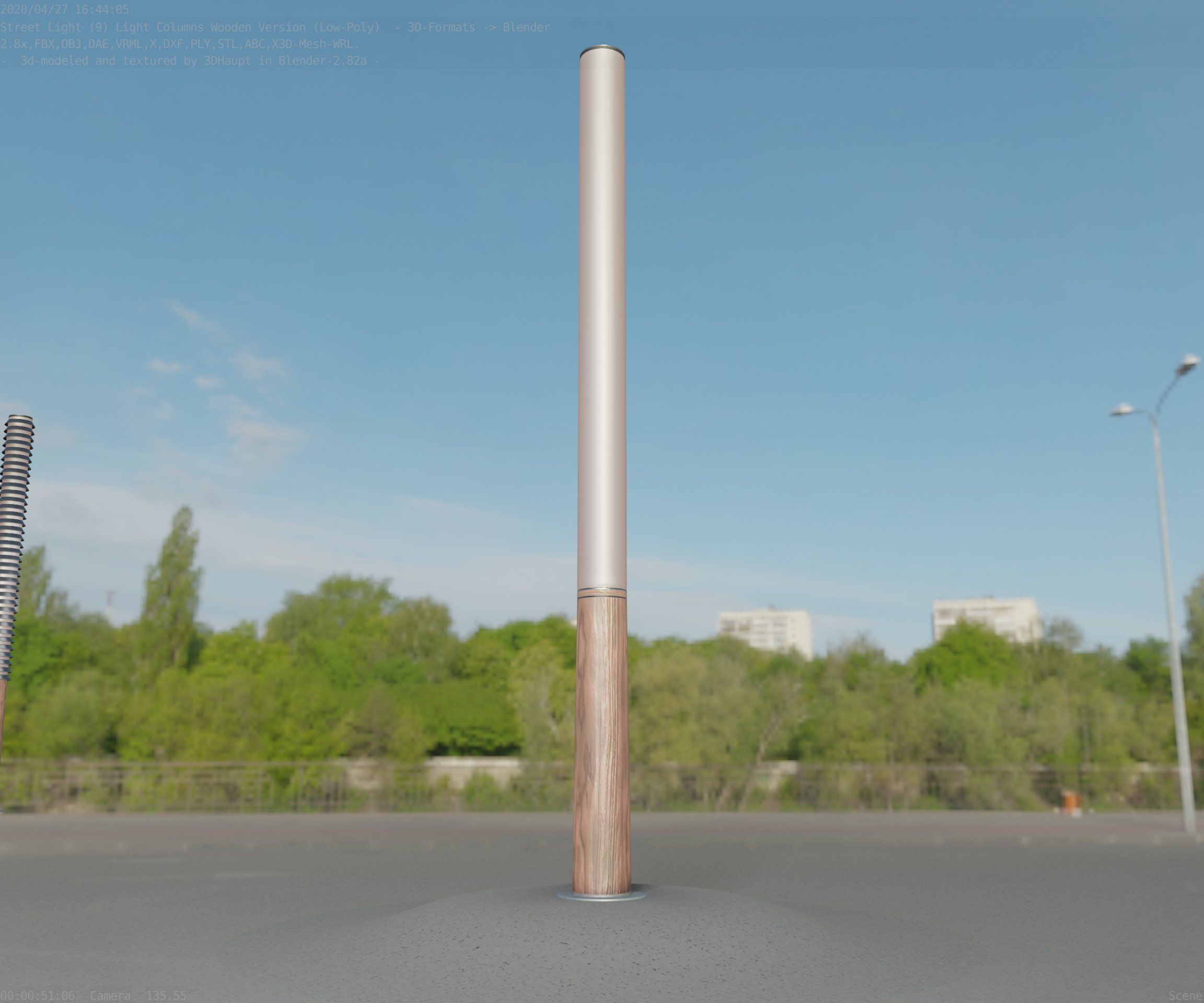 Wooden pillar of light 13 - Street-Light Set-9 Low-Poly Low-poly 3D model_21