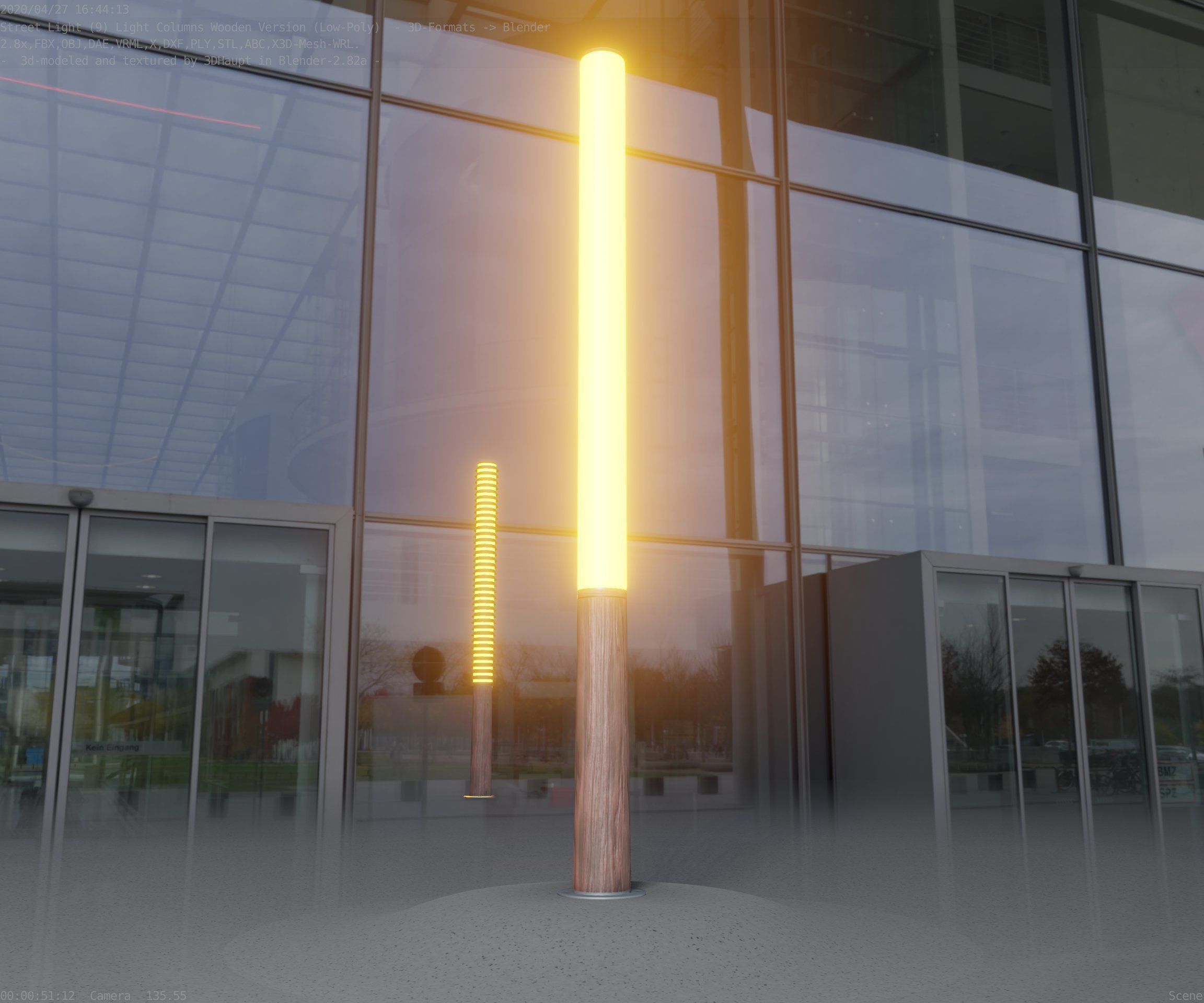Wooden pillar of light 13 - Street-Light Set-9 Low-Poly Low-poly 3D model_52