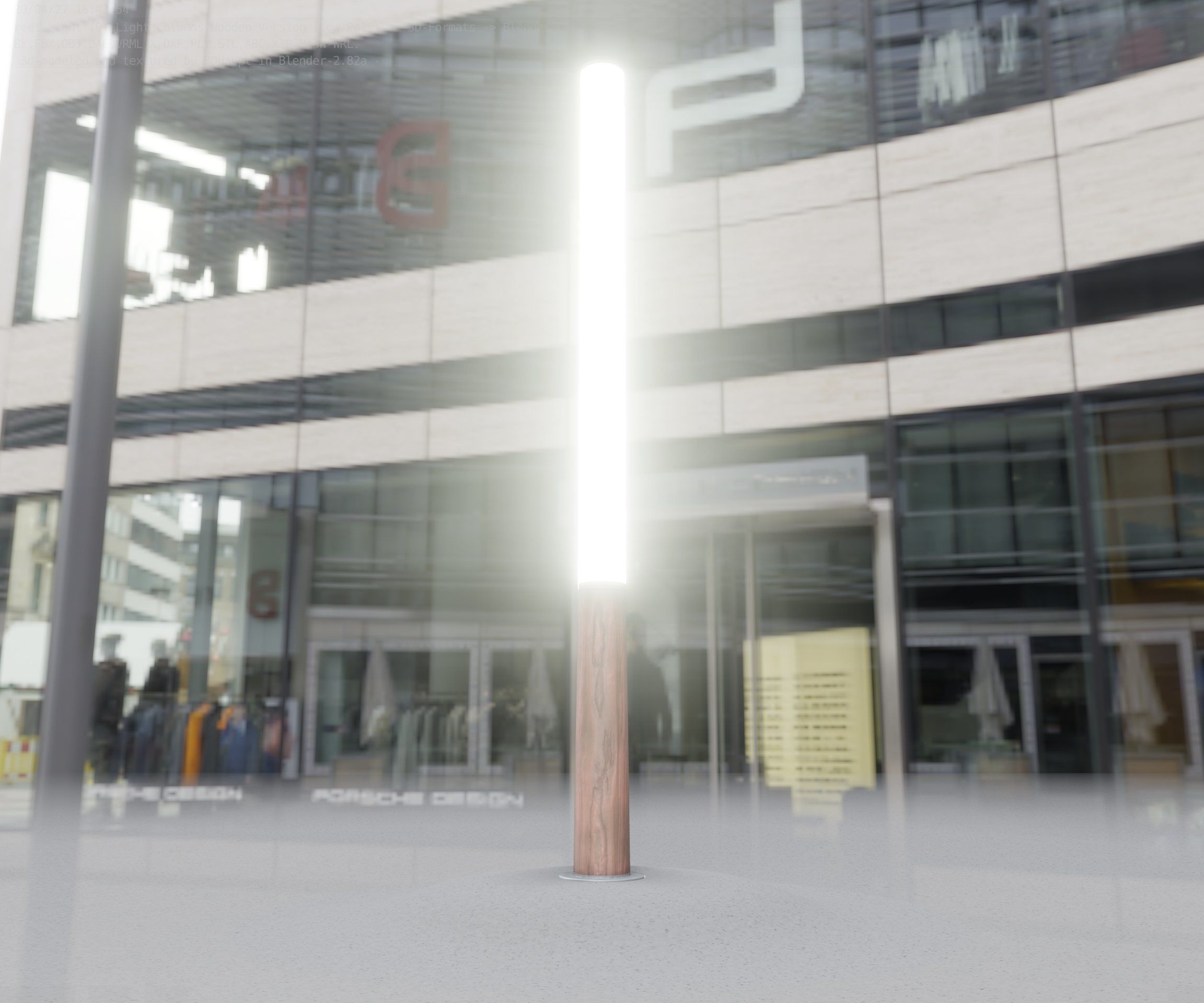 Wooden pillar of light 13 - Street-Light Set-9 Low-Poly Low-poly 3D model_15