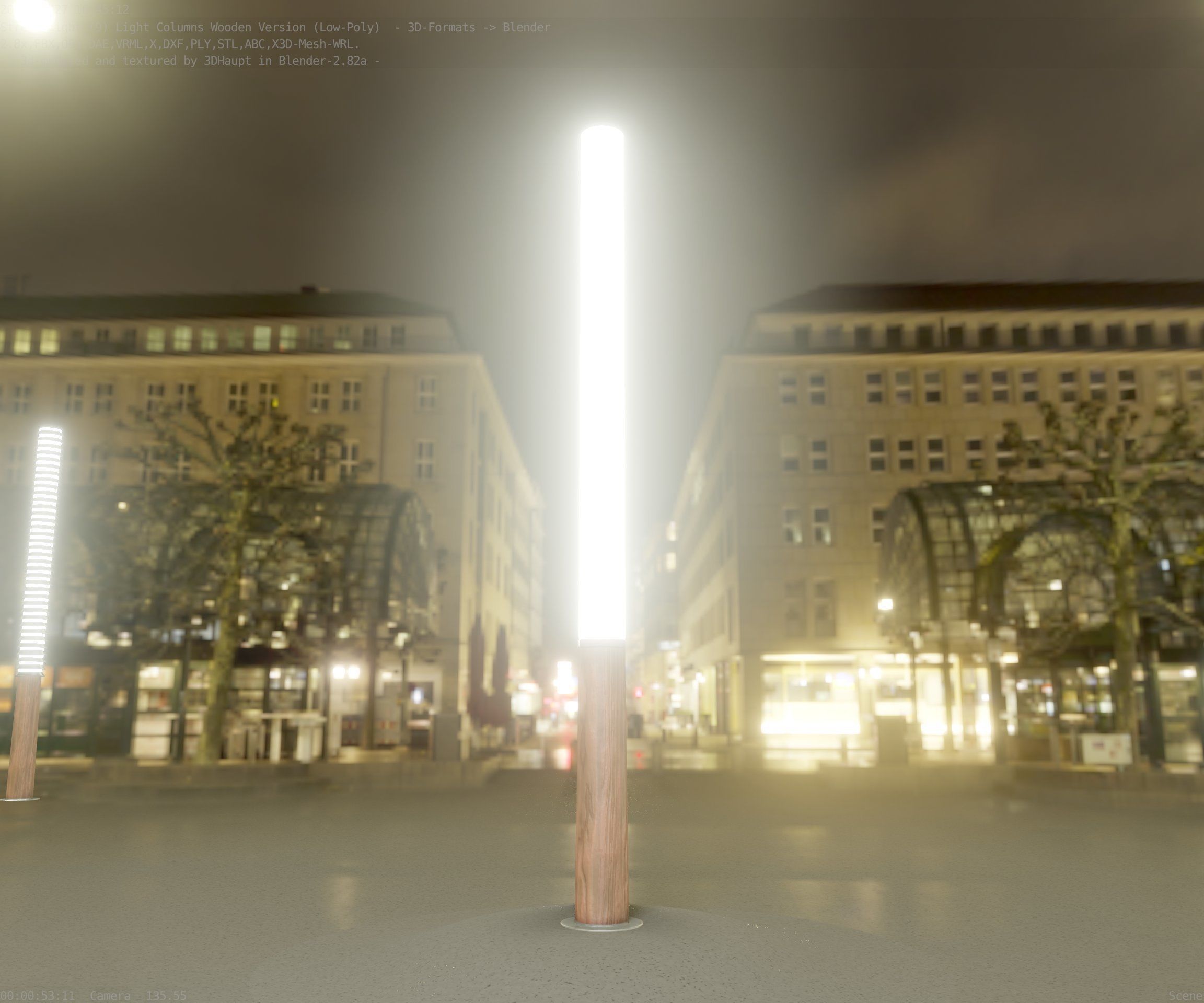 Wooden pillar of light 13 - Street-Light Set-9 Low-Poly Low-poly 3D model_34