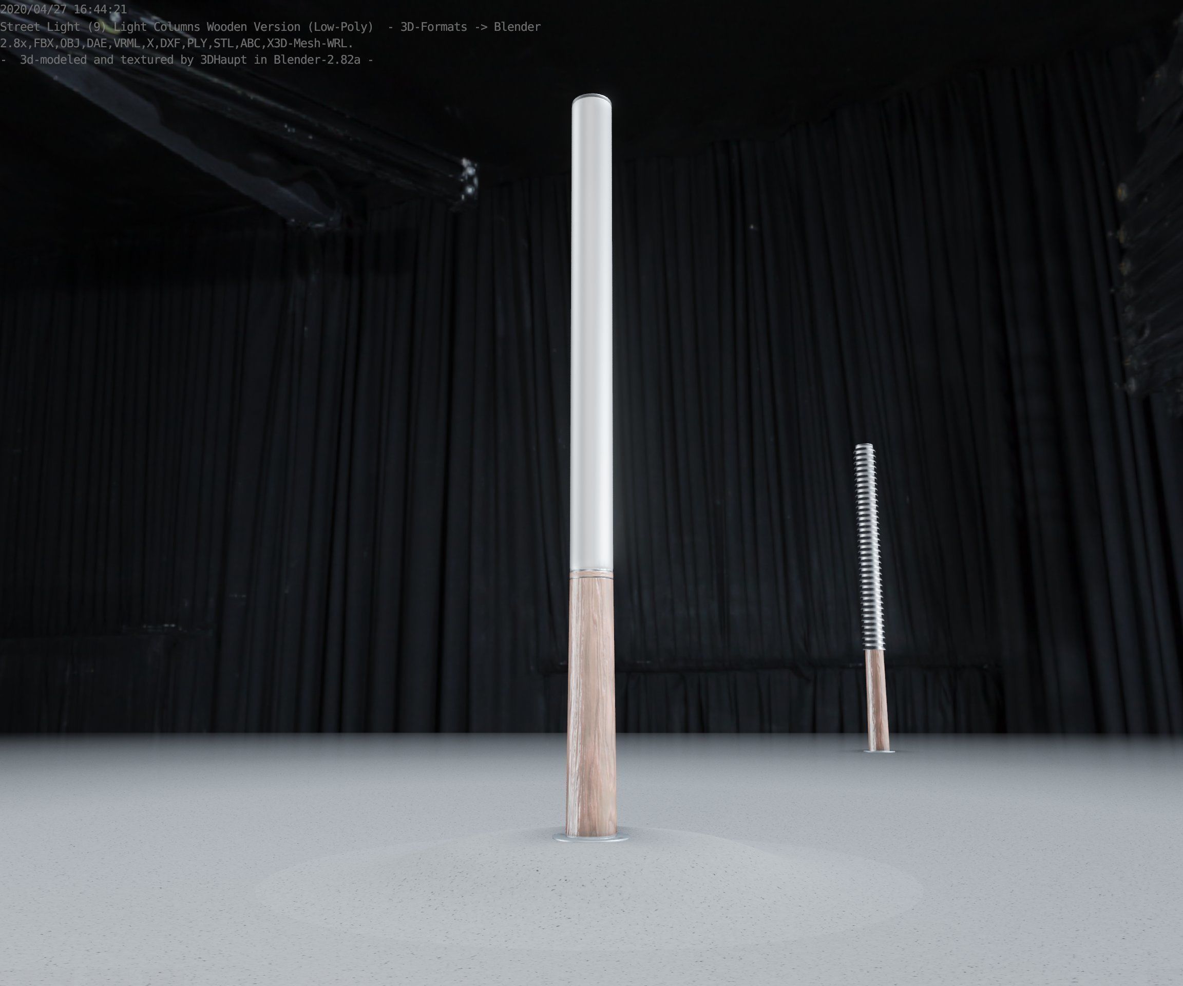 Wooden pillar of light 13 - Street-Light Set-9 Low-Poly Low-poly 3D model_58