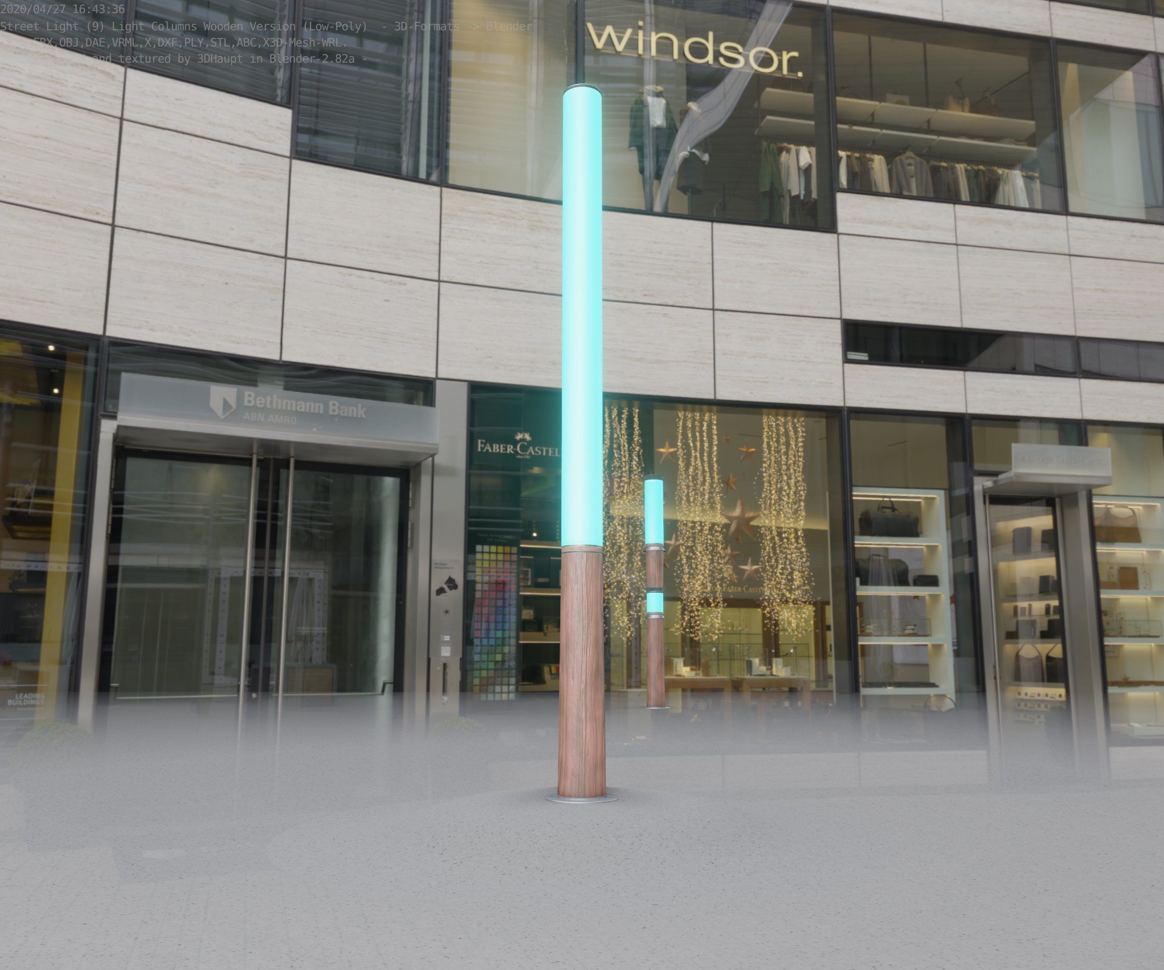 Wooden pillar of light 13 - Street-Light Set-9 Low-Poly Low-poly 3D model_43