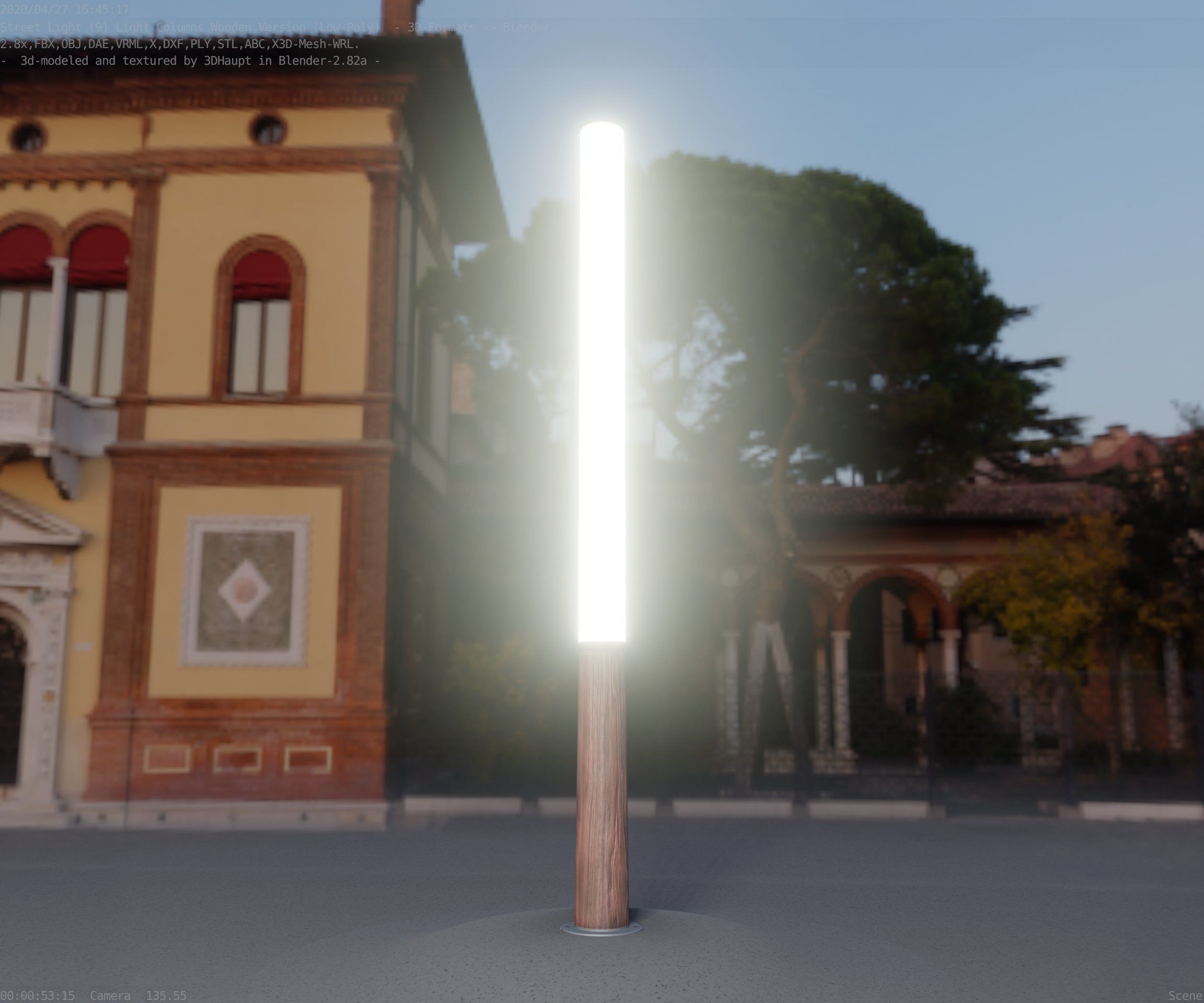 Wooden pillar of light 13 - Street-Light Set-9 Low-Poly Low-poly 3D model_38