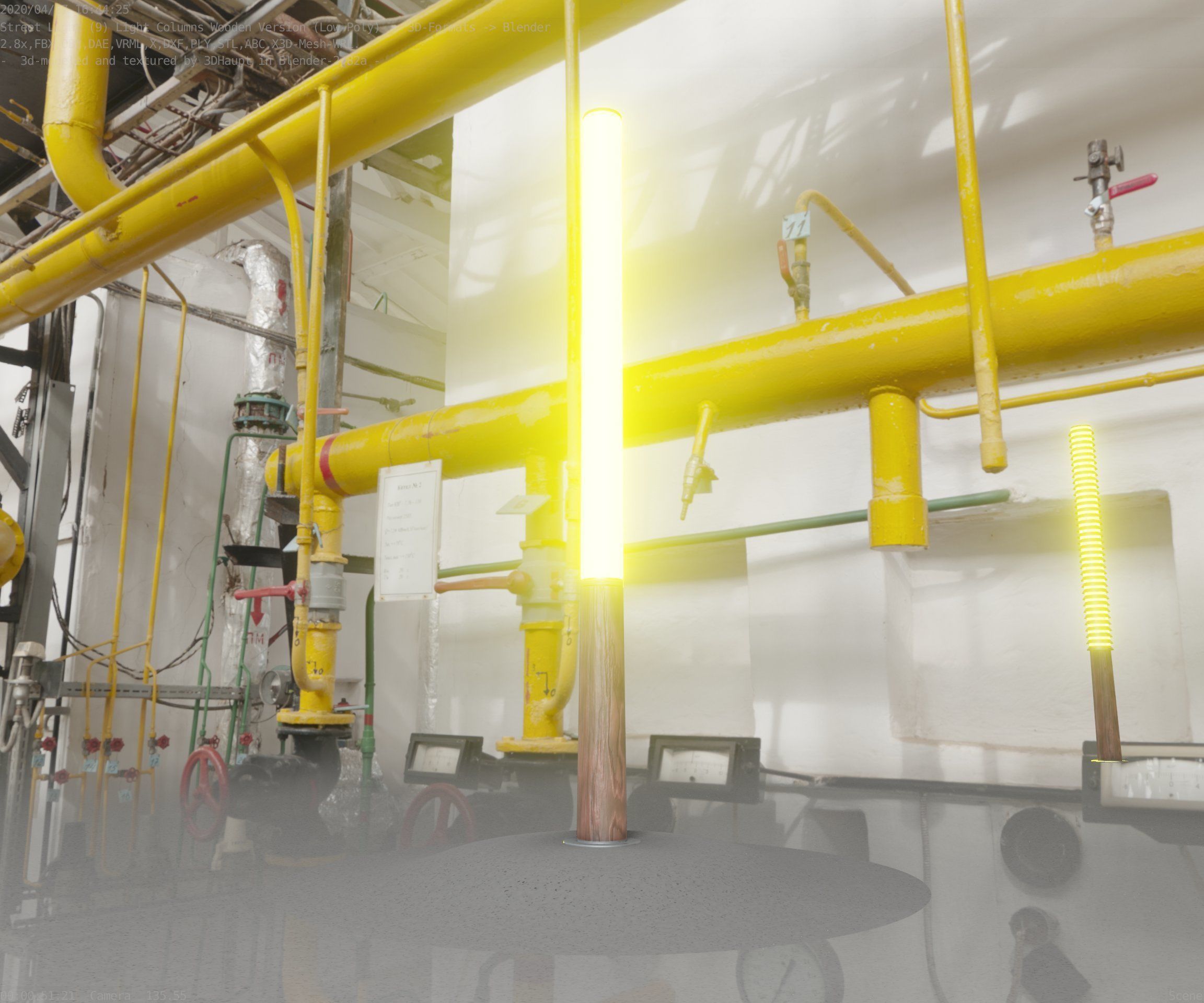 Wooden pillar of light 13 - Street-Light Set-9 Low-Poly Low-poly 3D model_61