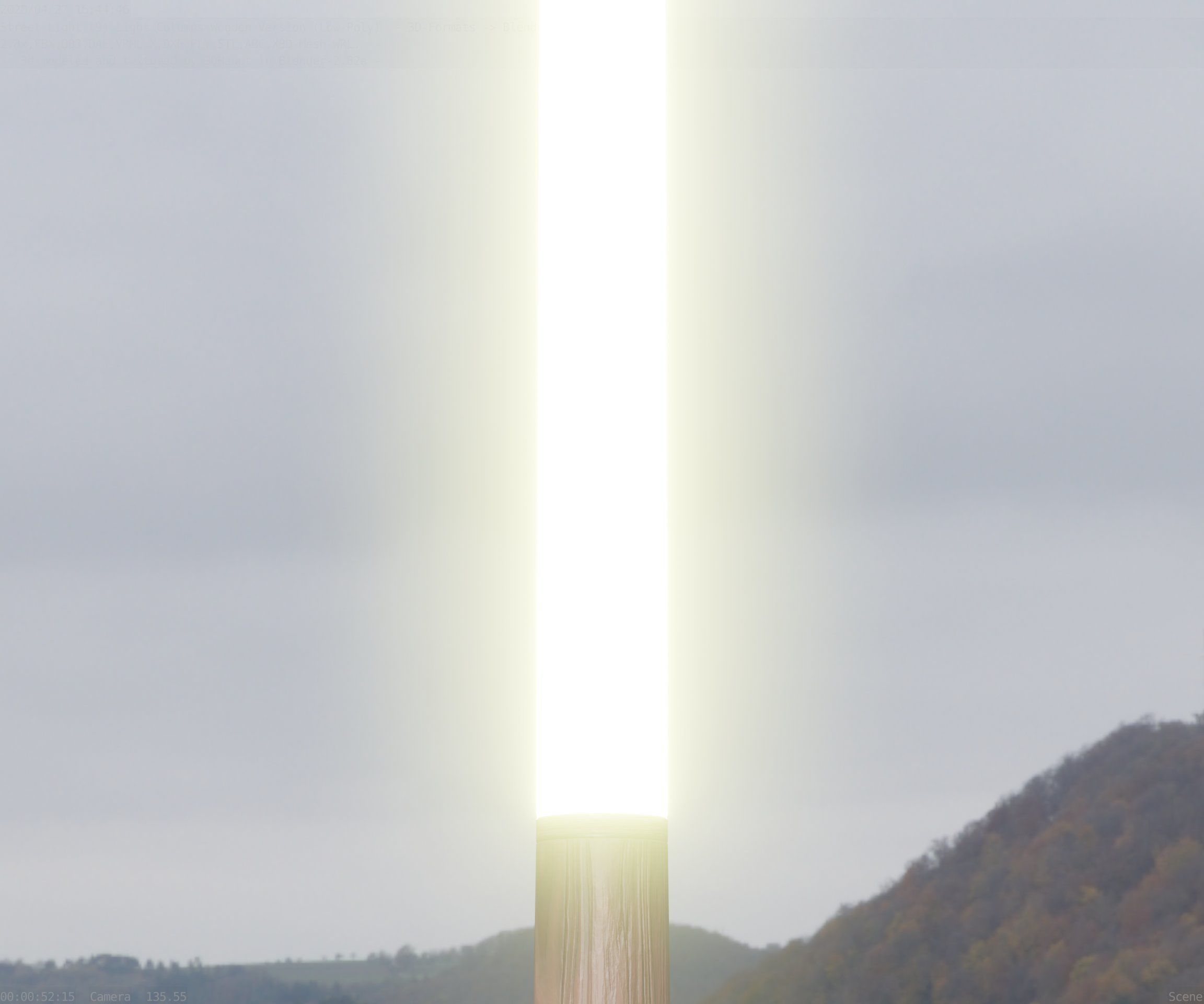 Wooden pillar of light 13 - Street-Light Set-9 Low-Poly Low-poly 3D model_79