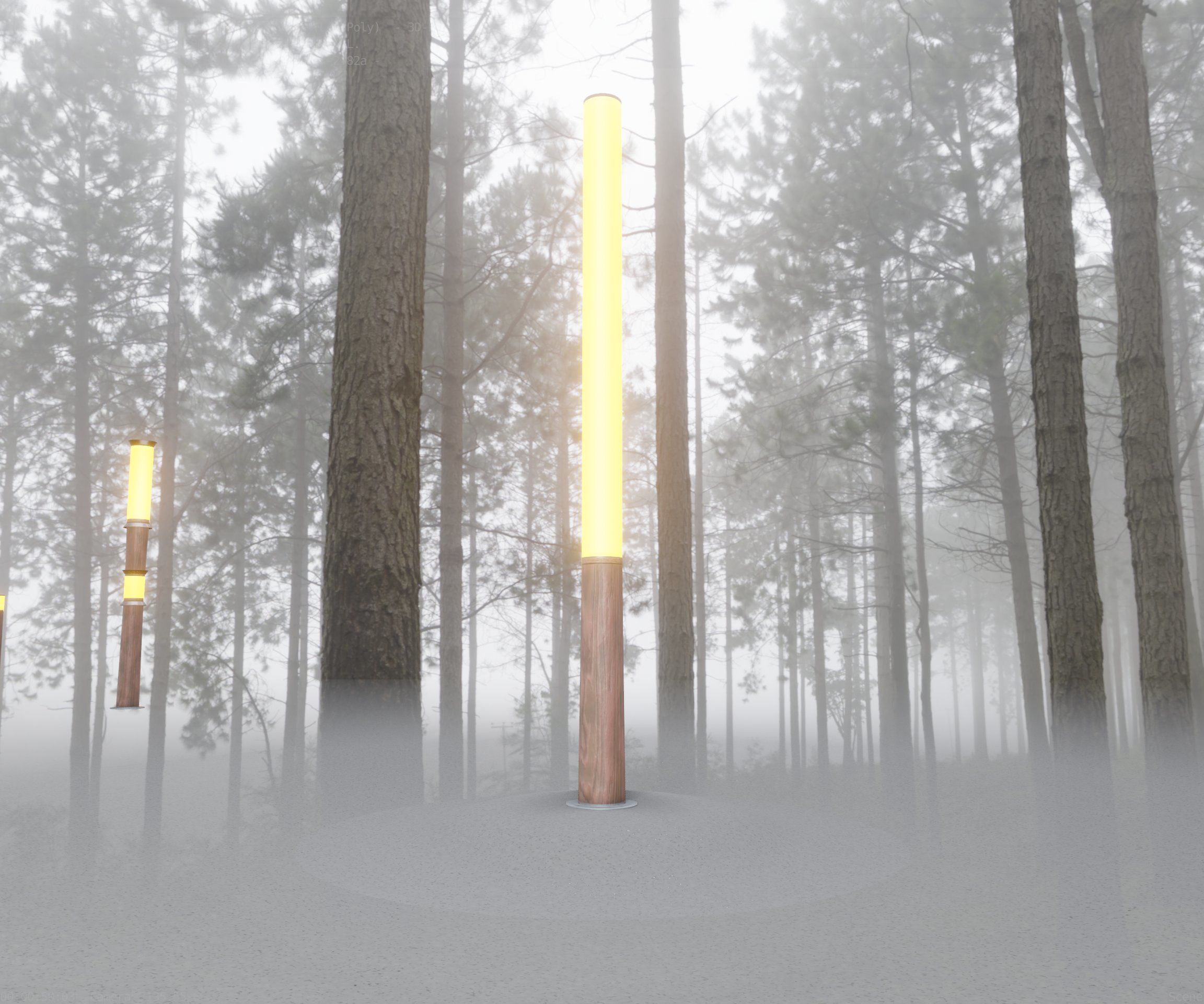 Wooden pillar of light 13 - Street-Light Set-9 Low-Poly Low-poly 3D model_7