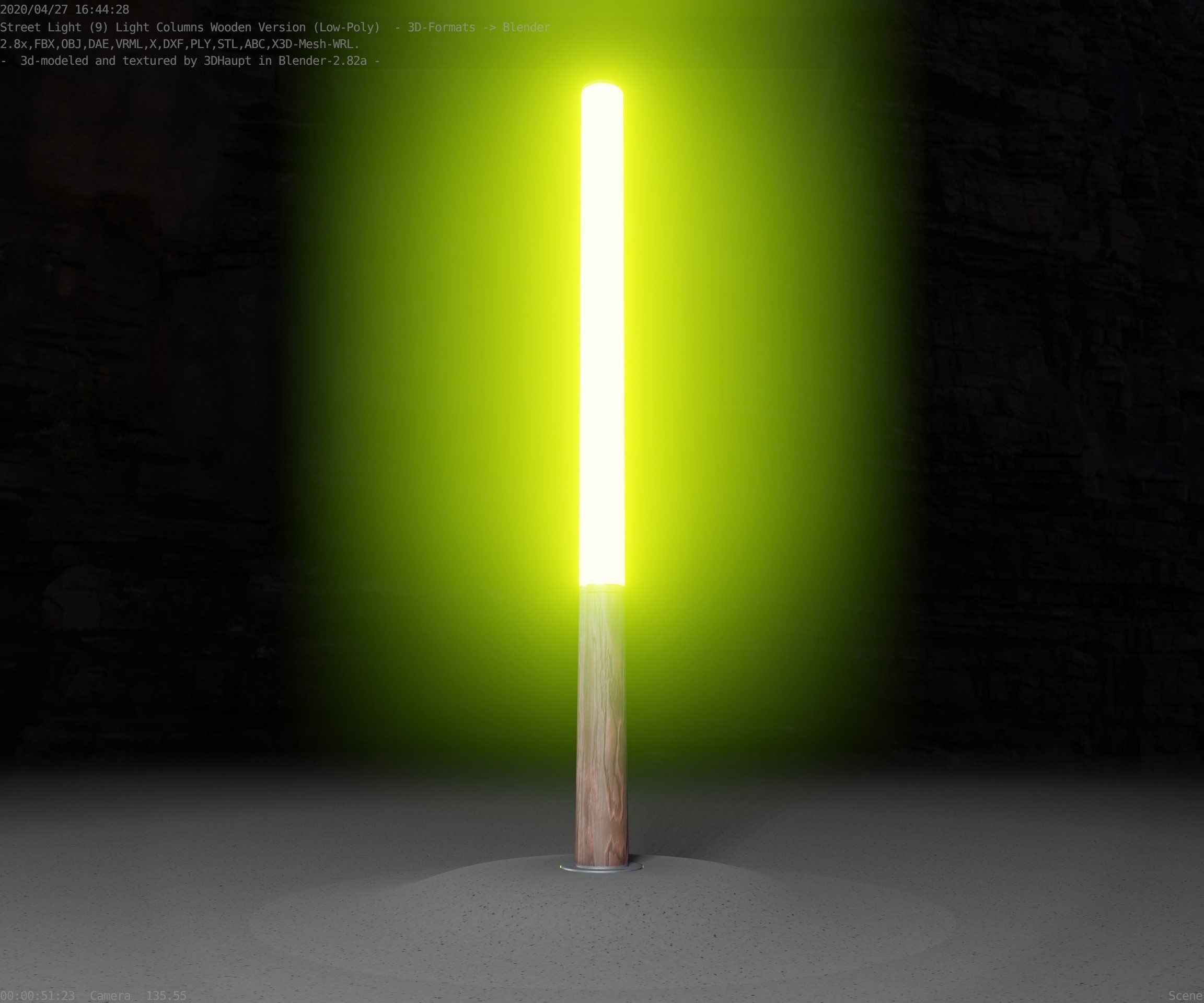 Wooden pillar of light 13 - Street-Light Set-9 Low-Poly Low-poly 3D model_63