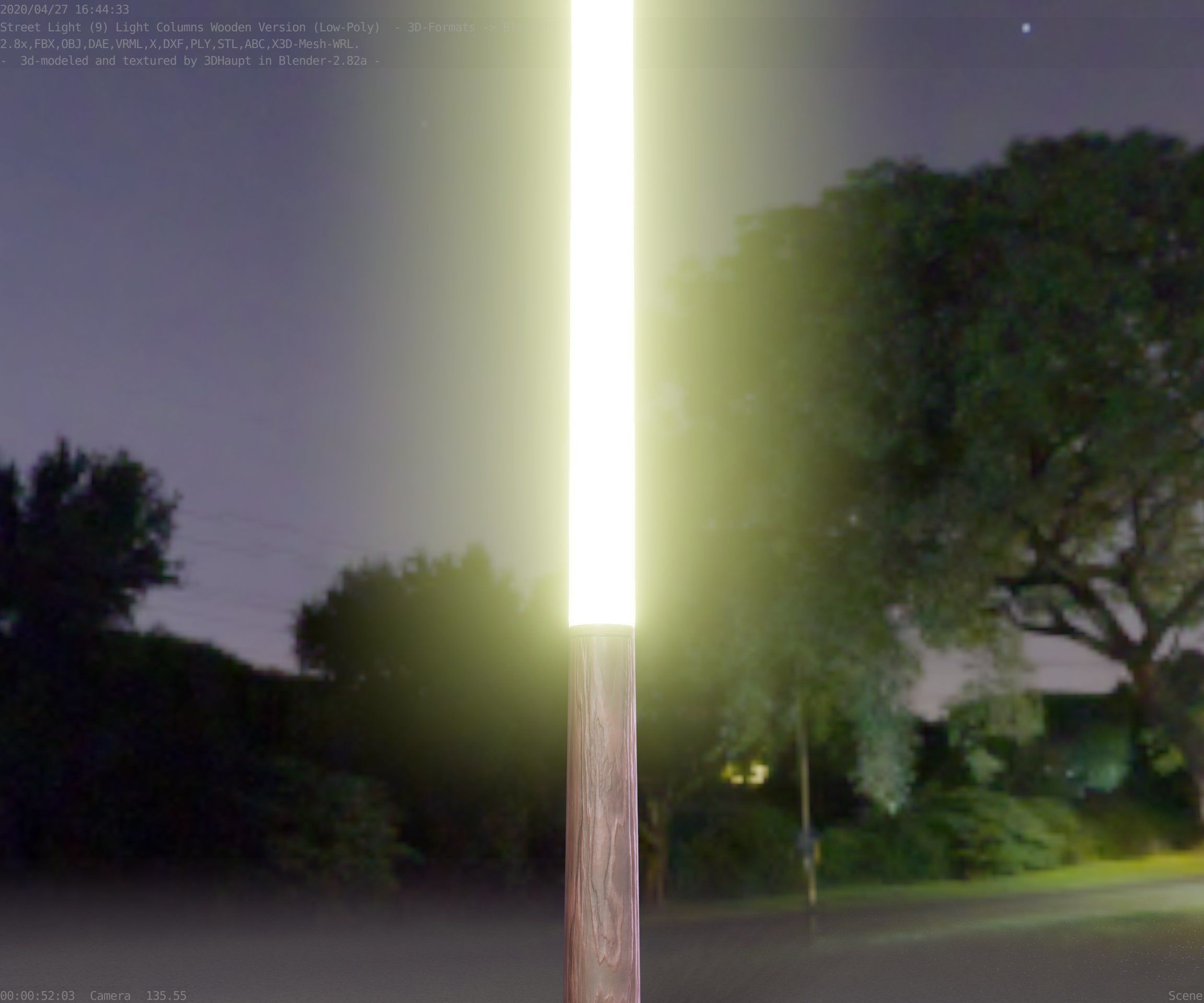 Wooden pillar of light 13 - Street-Light Set-9 Low-Poly Low-poly 3D model_67