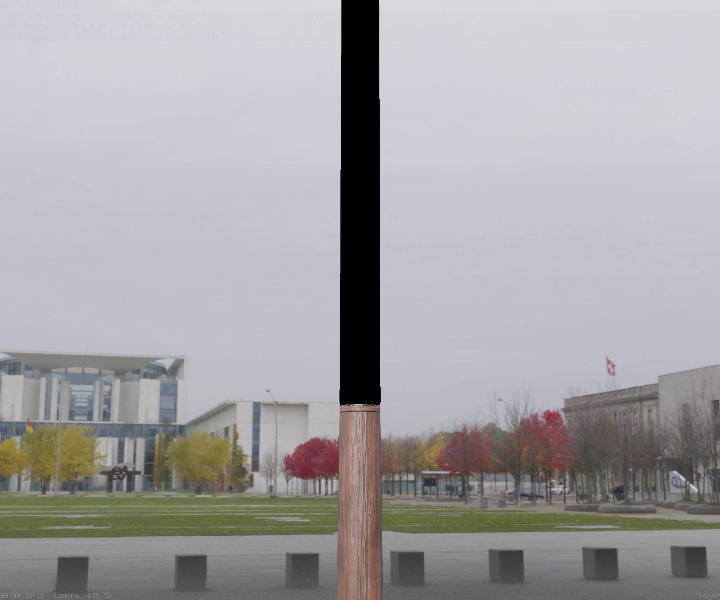 Wooden pillar of light 13 - Street-Light Set-9 Low-Poly Low-poly 3D model_83