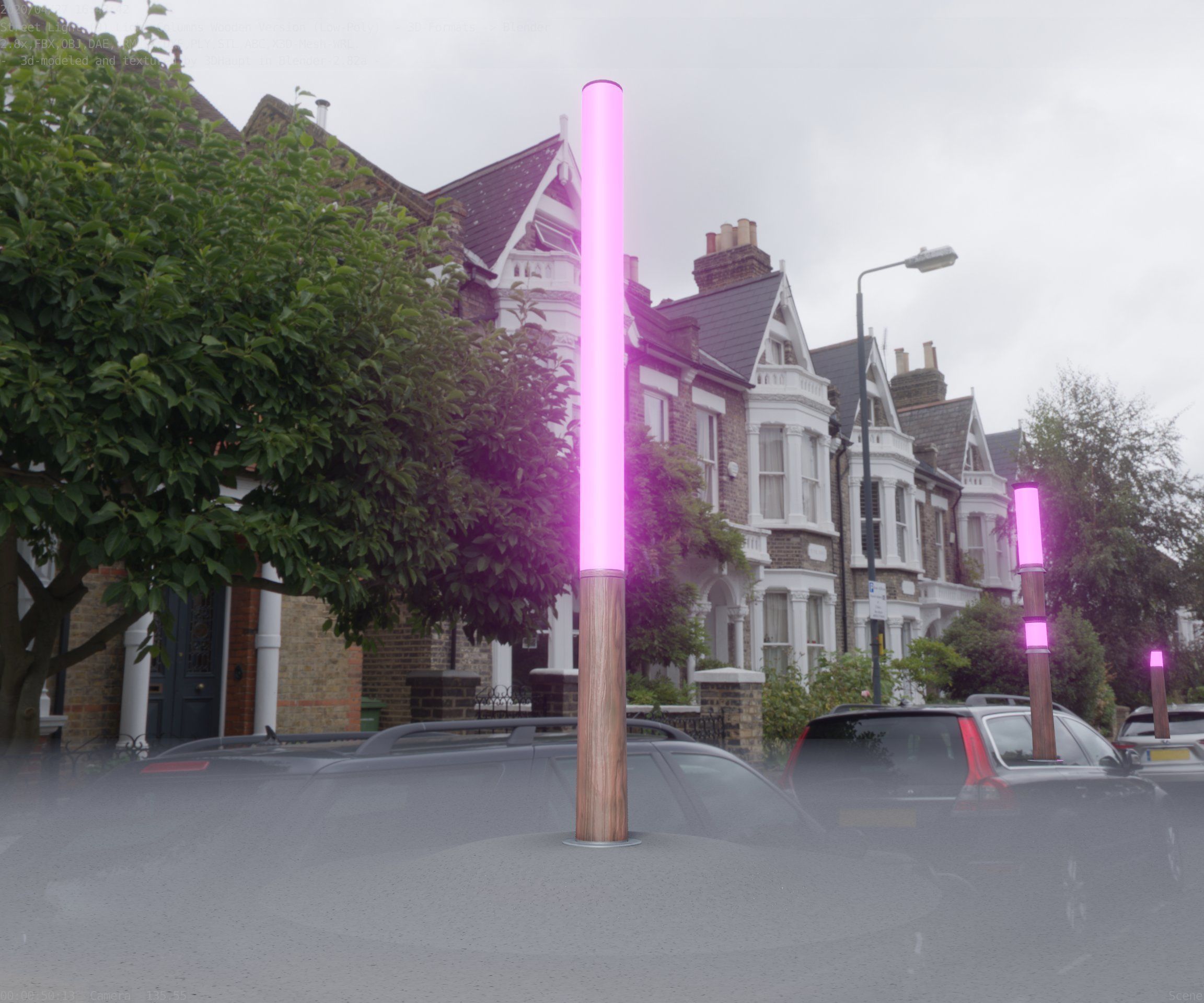 Wooden pillar of light 13 - Street-Light Set-9 Low-Poly Low-poly 3D model_47