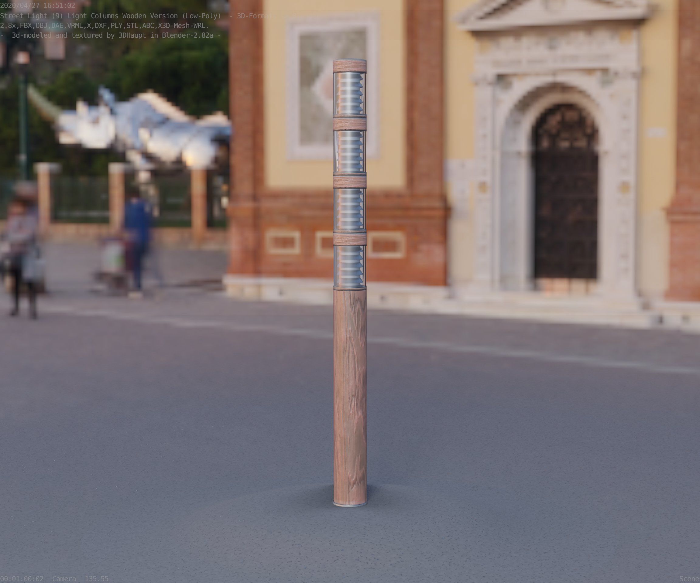 Wooden Light-Column 15 - Low-Poly Street-Light Set-9 Low-poly 3D model_33