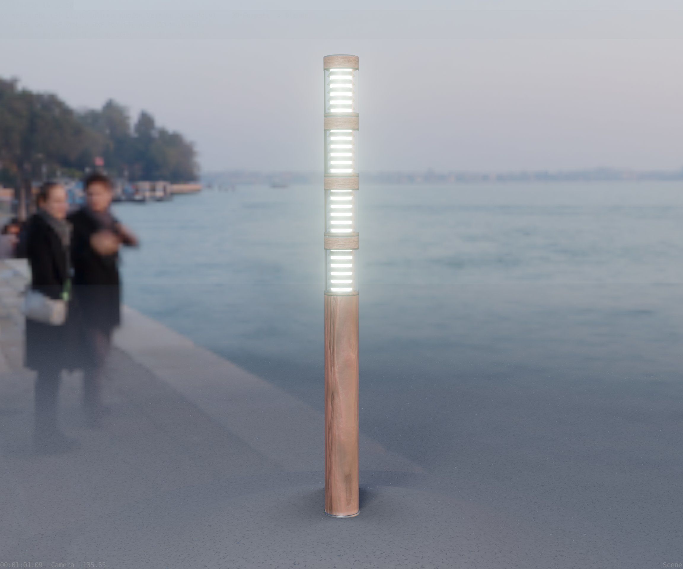 Wooden Light-Column 15 - Low-Poly Street-Light Set-9 Low-poly 3D model_64