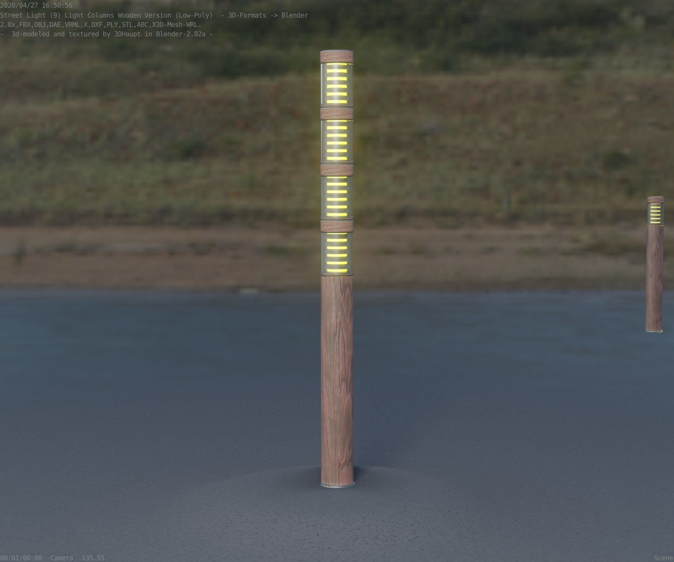 Wooden Light-Column 15 - Low-Poly Street-Light Set-9 Low-poly 3D model_31