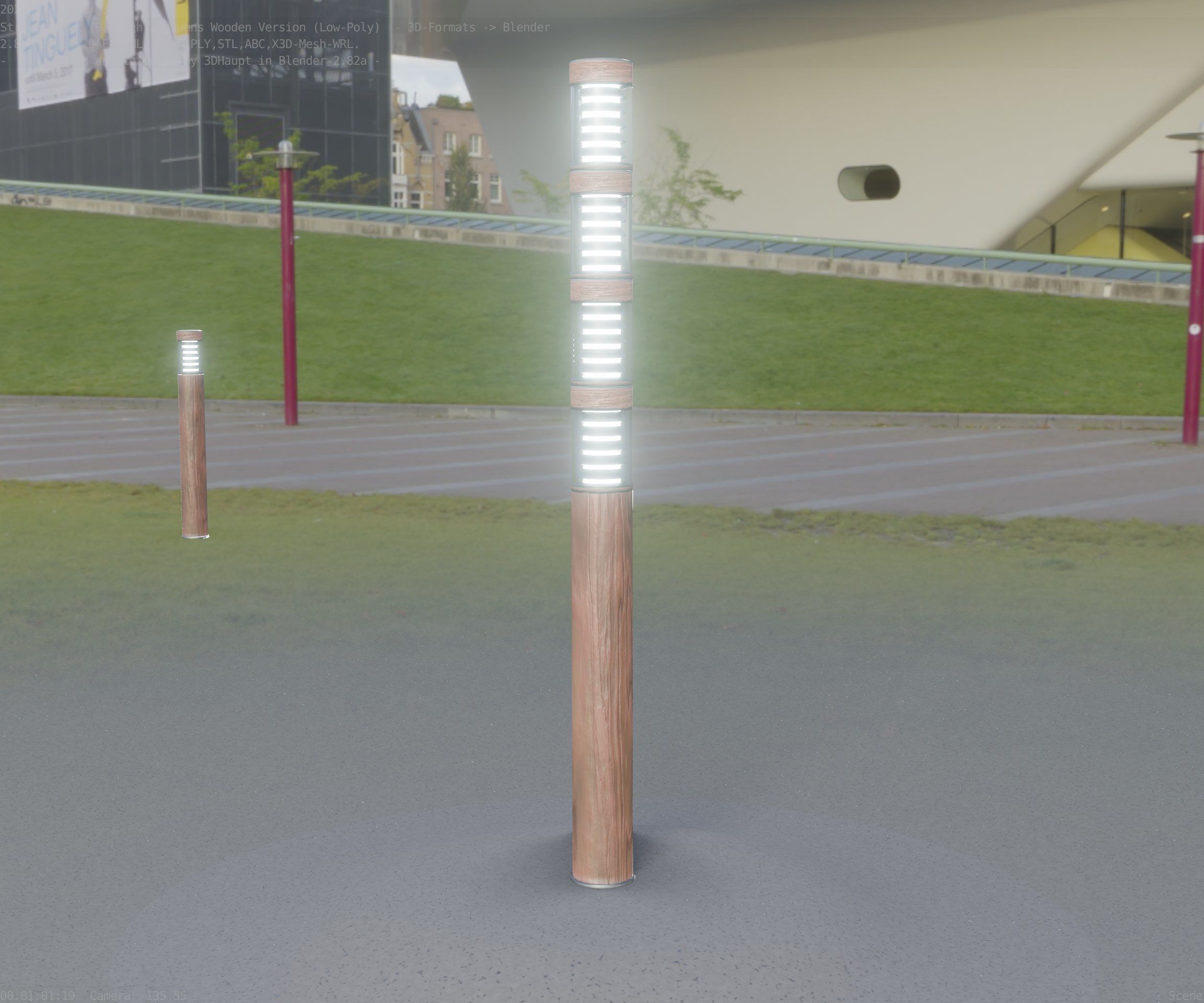 Wooden Light-Column 15 - Low-Poly Street-Light Set-9 Low-poly 3D model_74