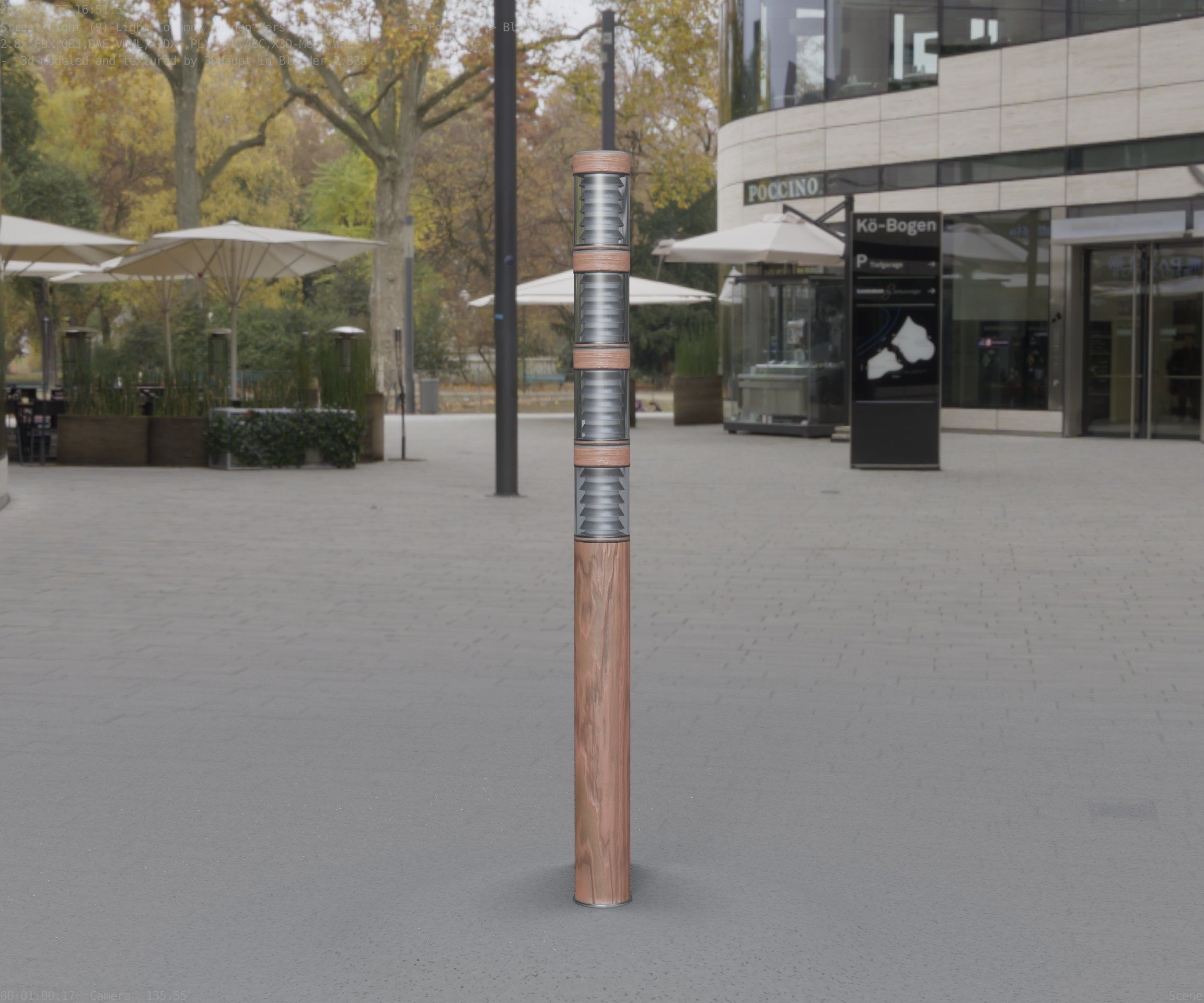 Wooden Light-Column 15 - Low-Poly Street-Light Set-9 Low-poly 3D model_48