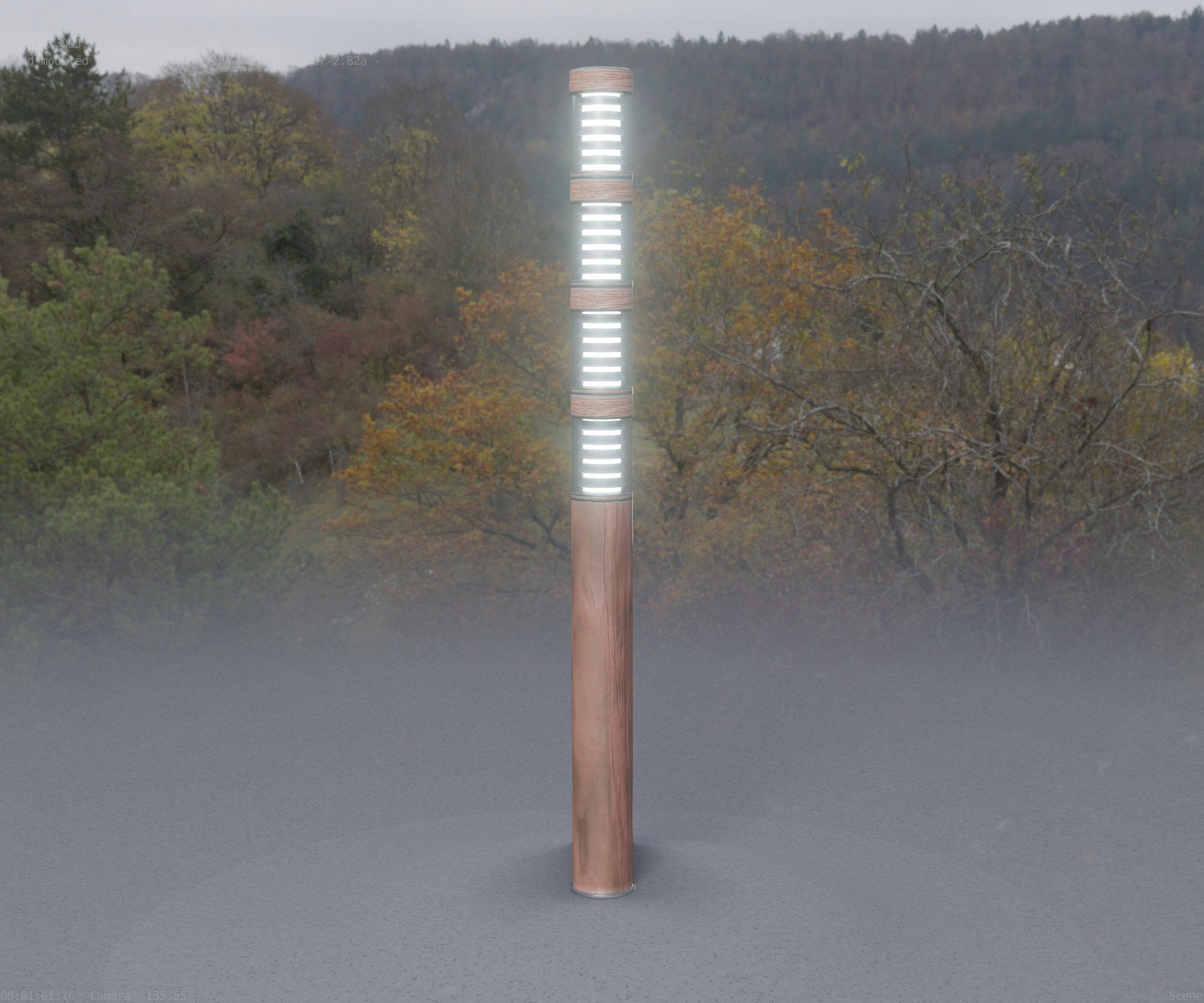 Wooden Light-Column 15 - Low-Poly Street-Light Set-9 Low-poly 3D model_71