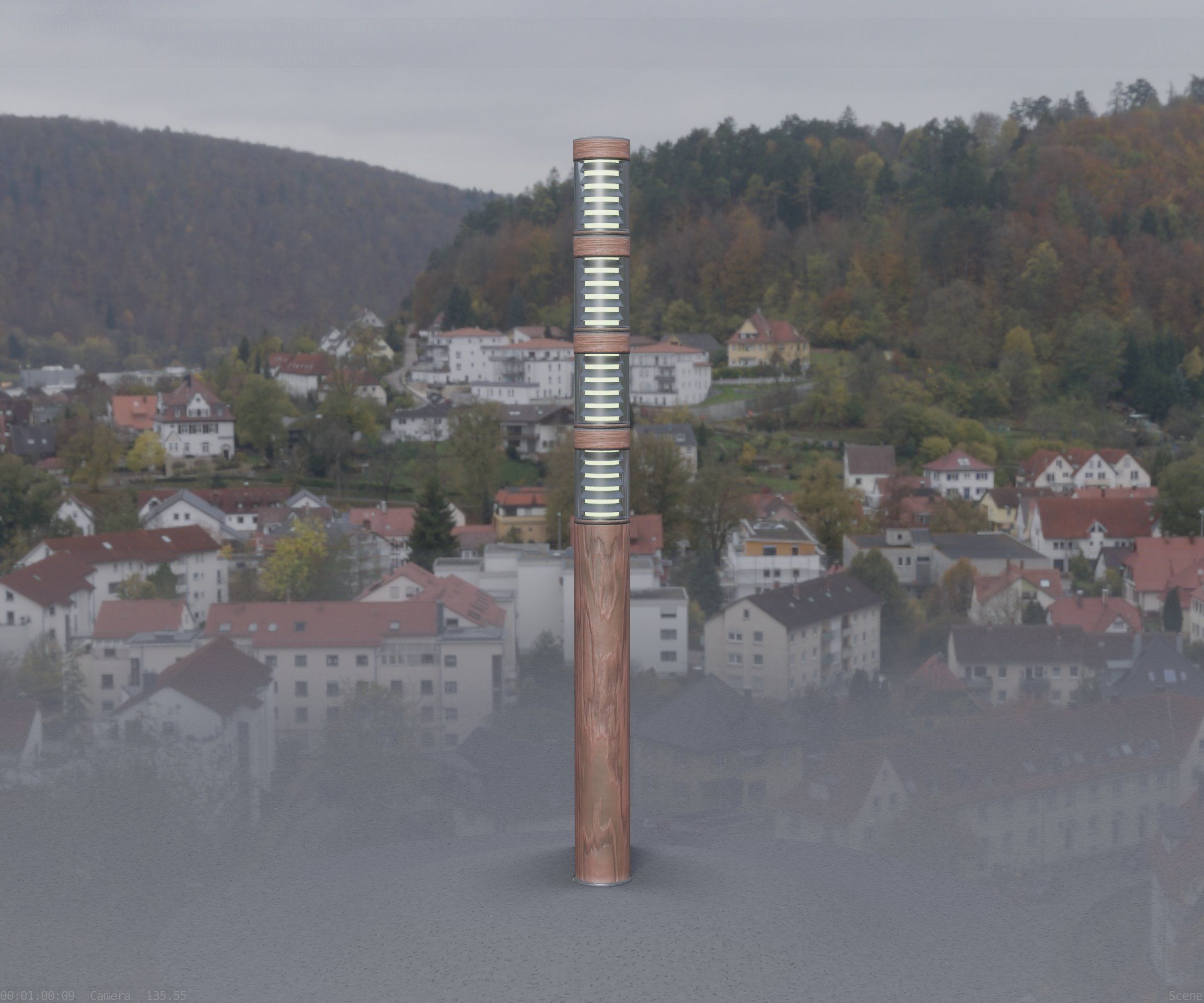 Wooden Light-Column 15 - Low-Poly Street-Light Set-9 Low-poly 3D model_40