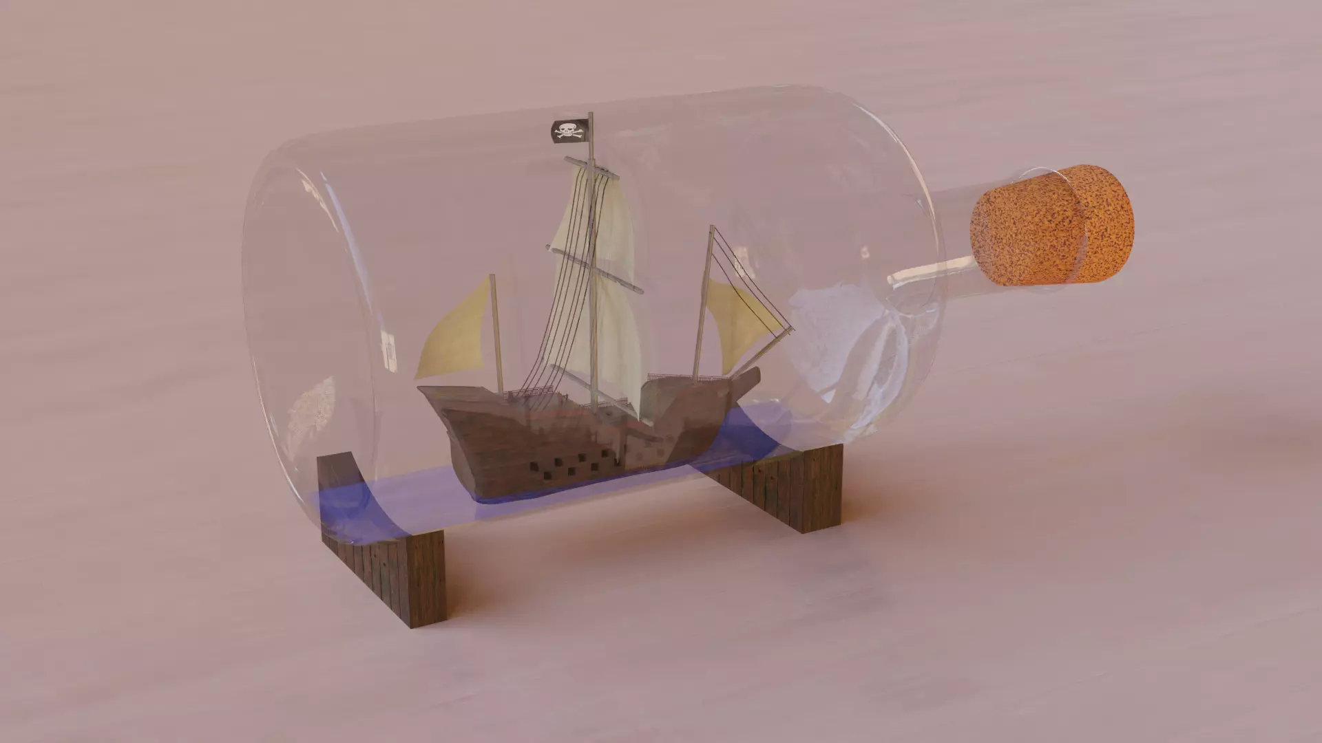 Ship In Bottle 3D model_0