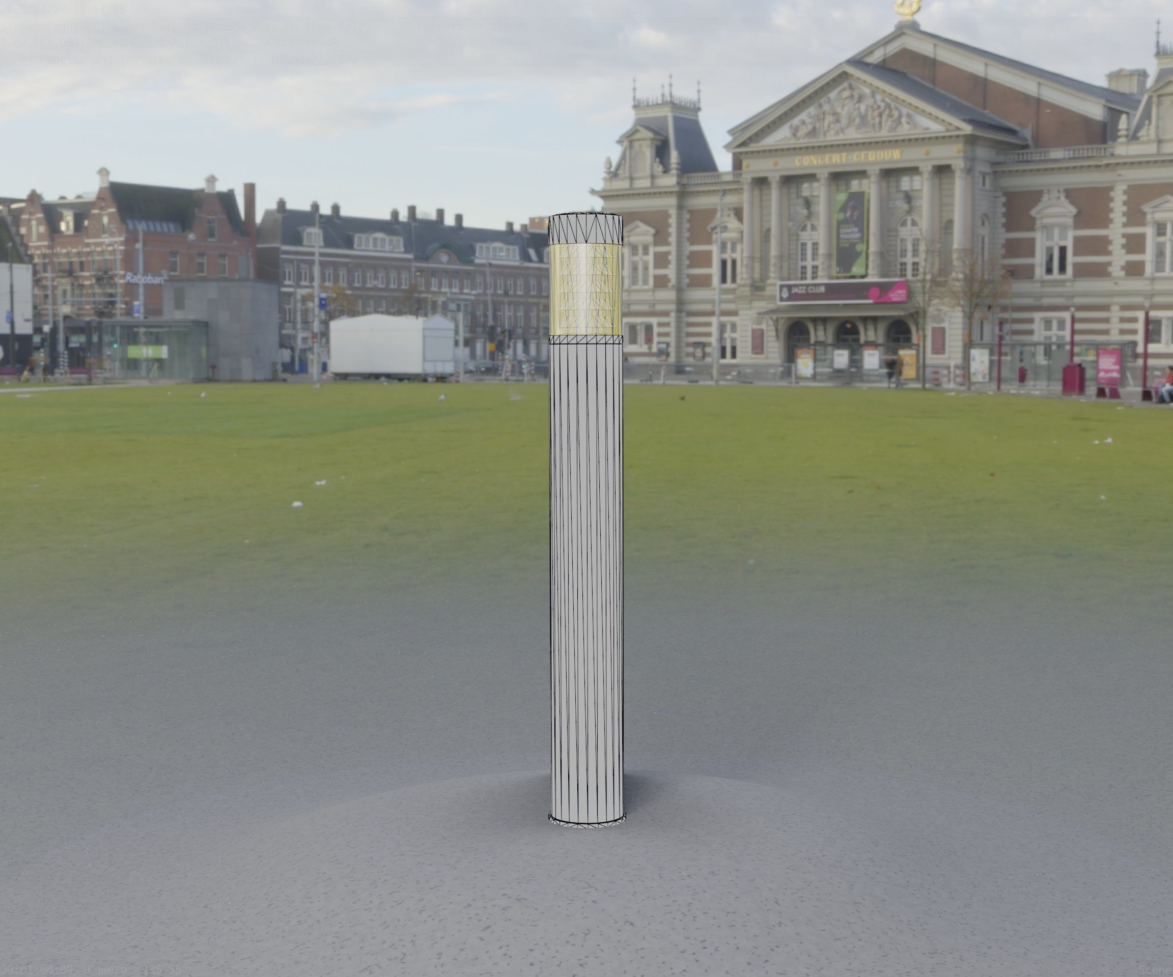 Light Column made of wood 16 - Low-Poly Street-Light Set-9 Low-poly 3D model_45