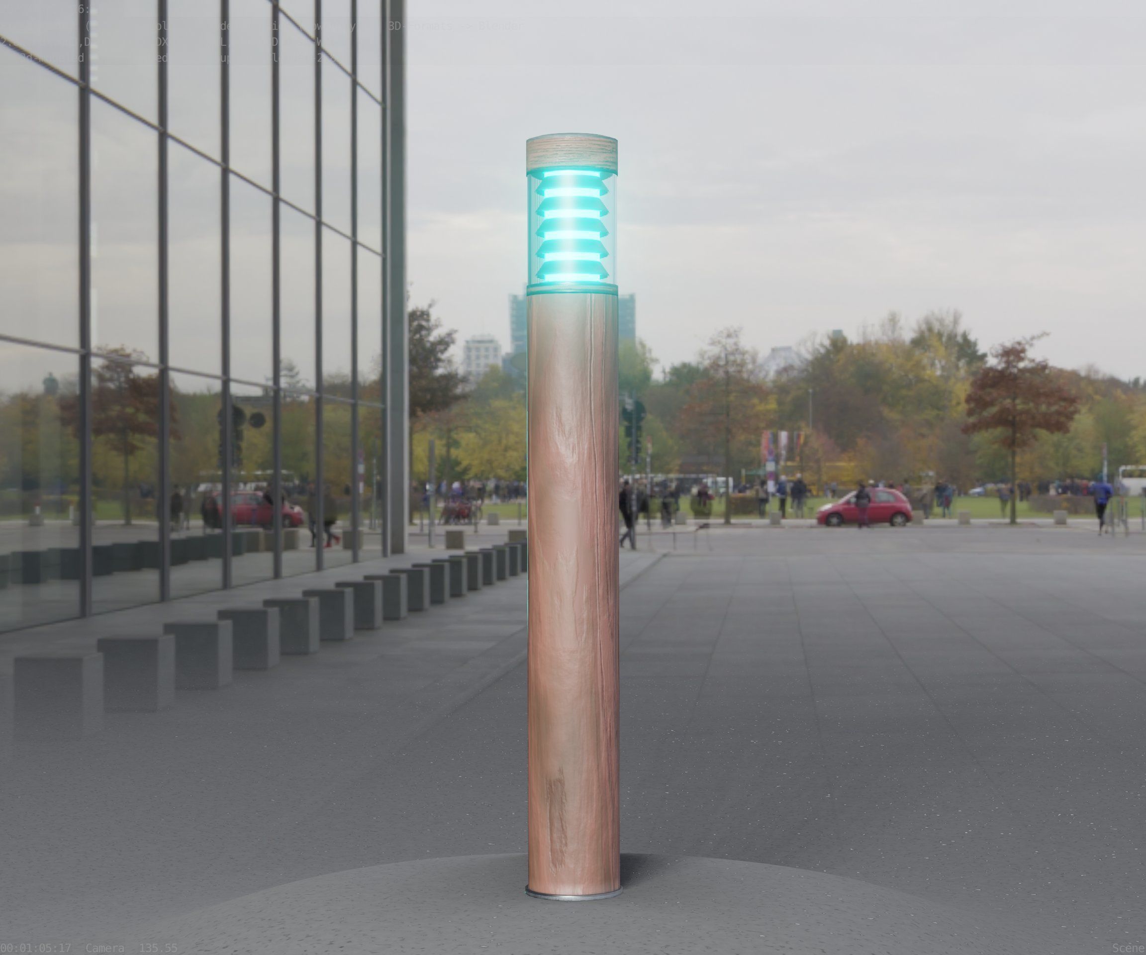Light Column made of wood 16 - Low-Poly Street-Light Set-9 Low-poly 3D model_77