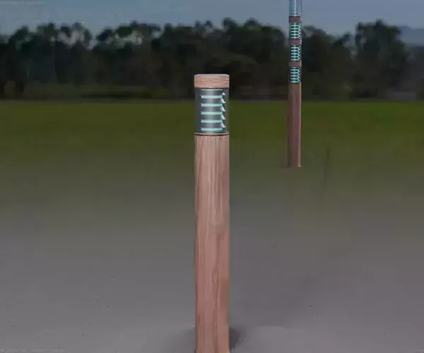 Light Column made of wood 16 - Low-Poly Street-Light Set-9 Low-poly 3D model