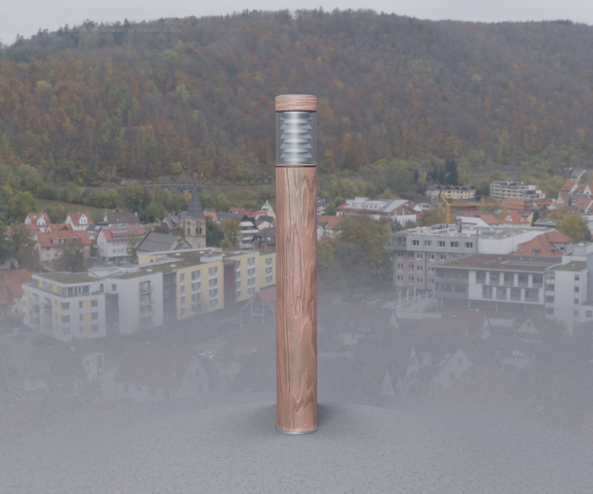 Light Column made of wood 16 - Low-Poly Street-Light Set-9 Low-poly 3D model_42