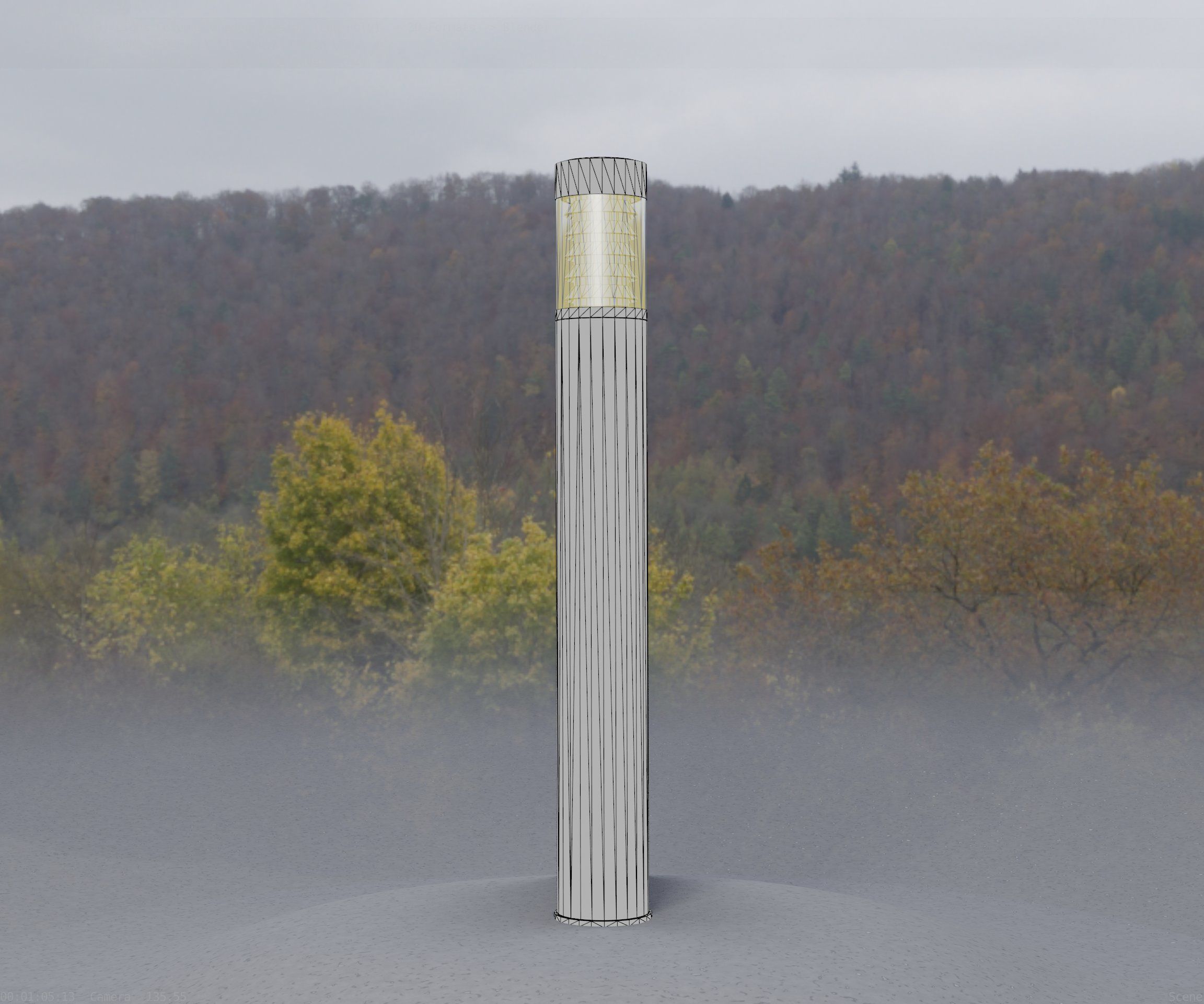 Light Column made of wood 16 - Low-Poly Street-Light Set-9 Low-poly 3D model_73