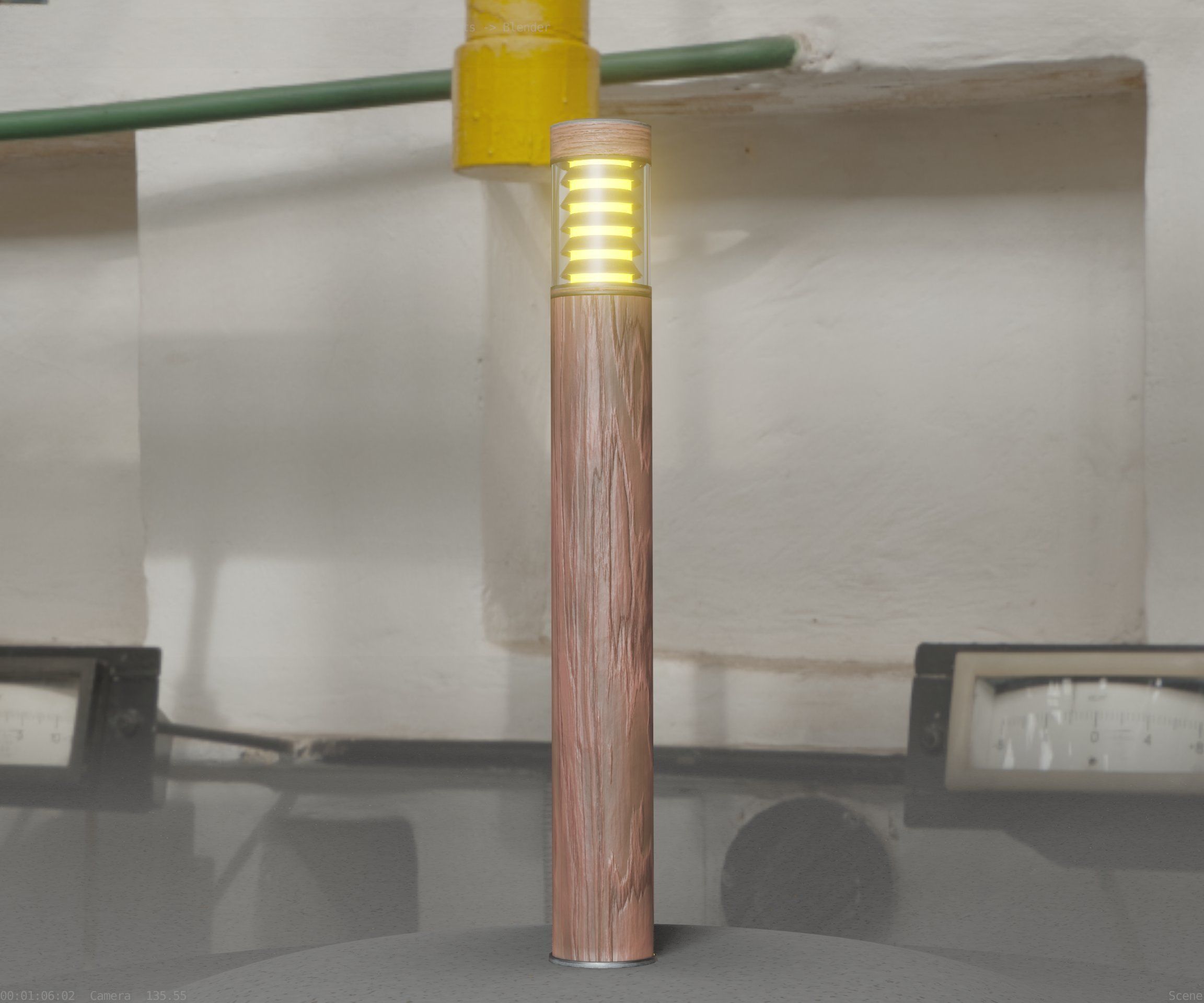 Light Column made of wood 16 - Low-Poly Street-Light Set-9 Low-poly 3D model_86