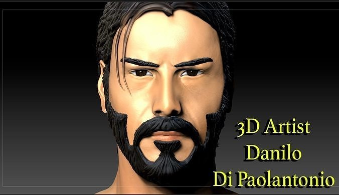 JOHN WICK 3D MODEL STL FILE KEANU REEVES WITH GUN NEW 3D print model