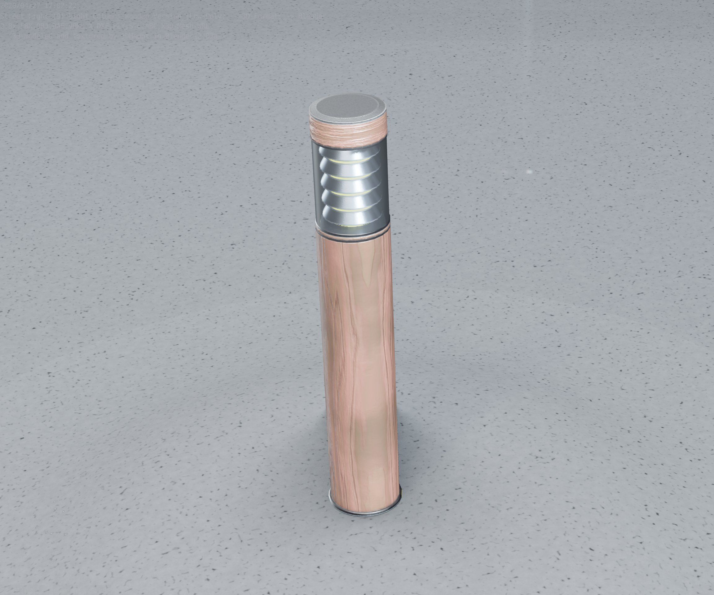 Street-Light Set-9 - Low-Poly Wood Light-Column 17 Low-poly 3D model_45