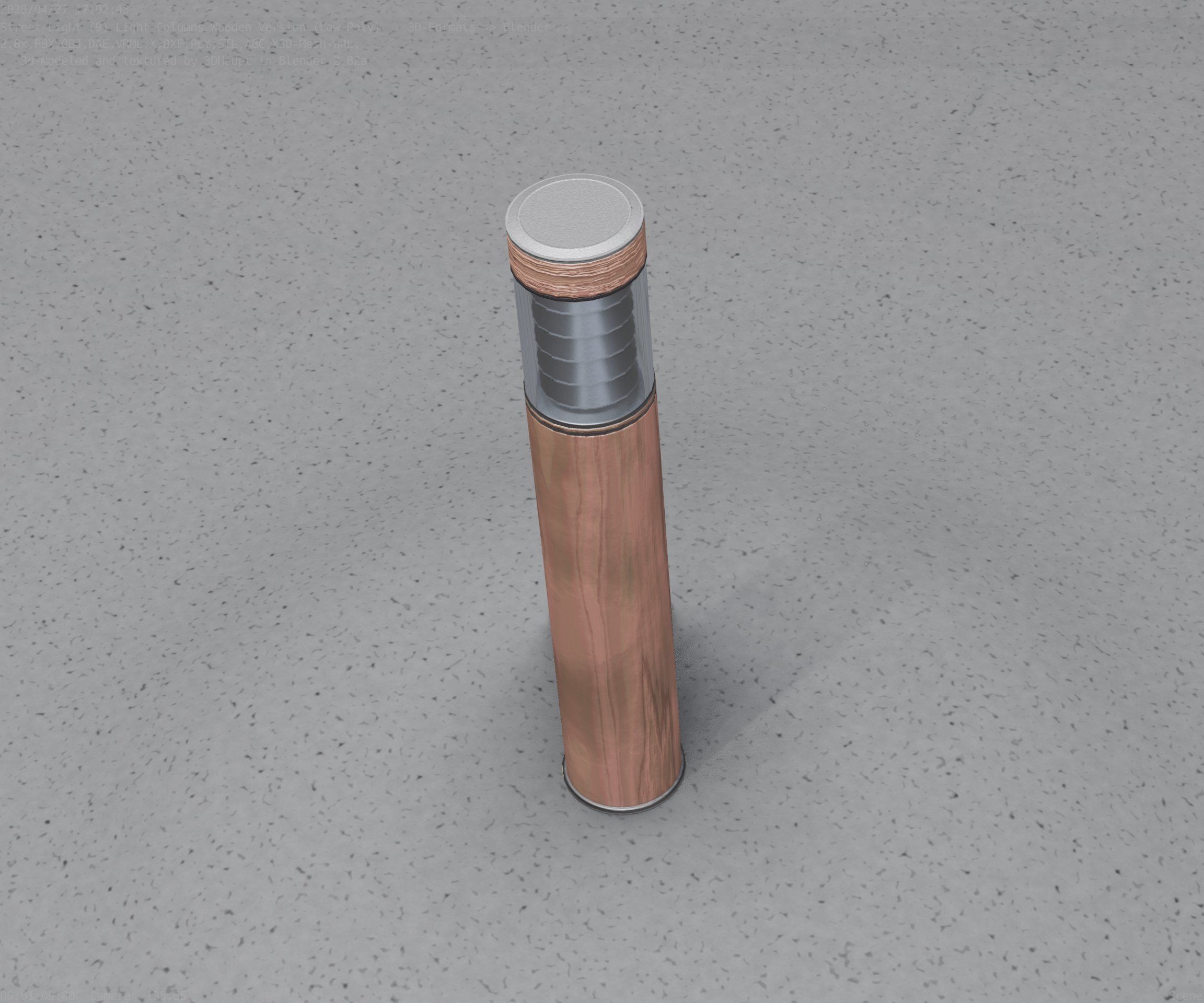 Street-Light Set-9 - Low-Poly Wood Light-Column 17 Low-poly 3D model_56