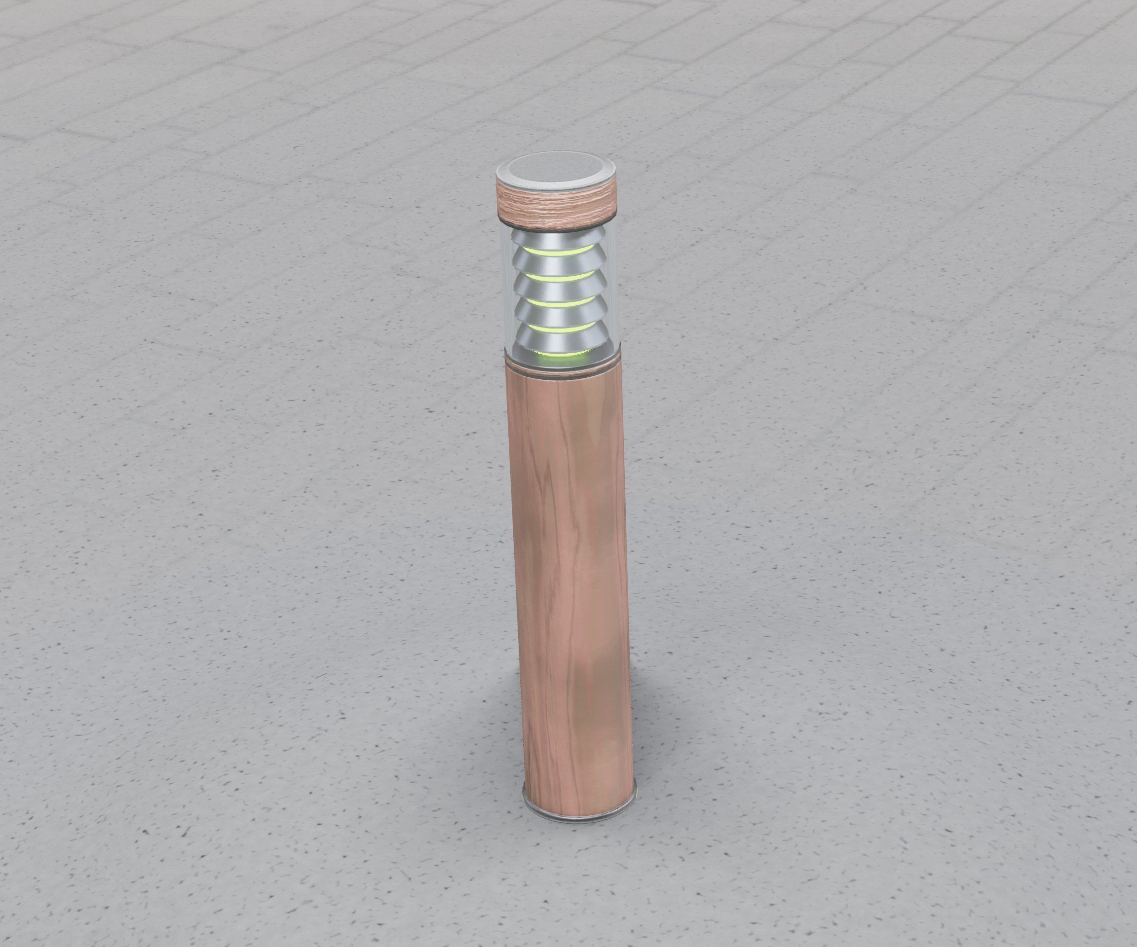 Street-Light Set-9 - Low-Poly Wood Light-Column 17 Low-poly 3D model_43