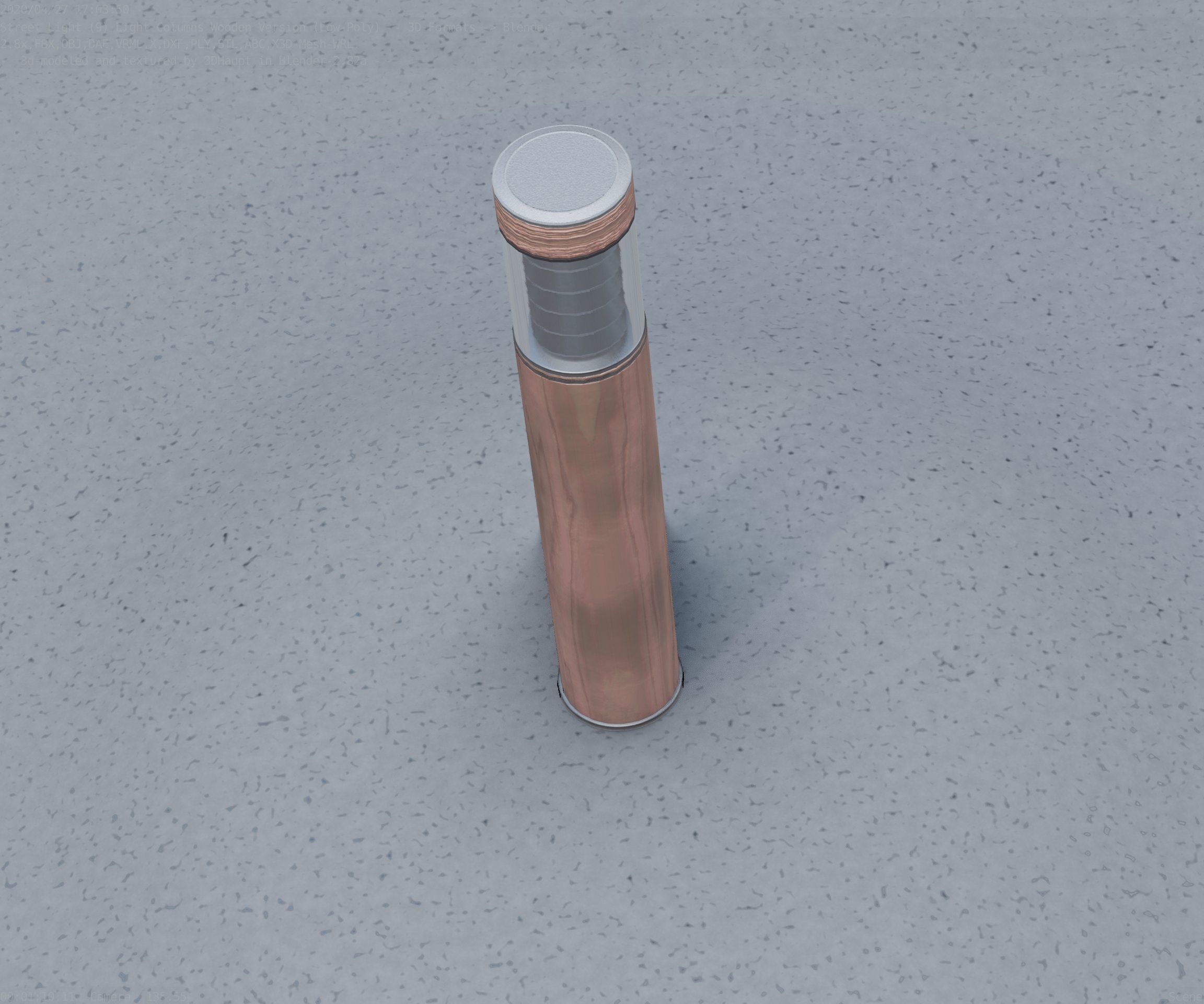 Street-Light Set-9 - Low-Poly Wood Light-Column 17 Low-poly 3D model_91