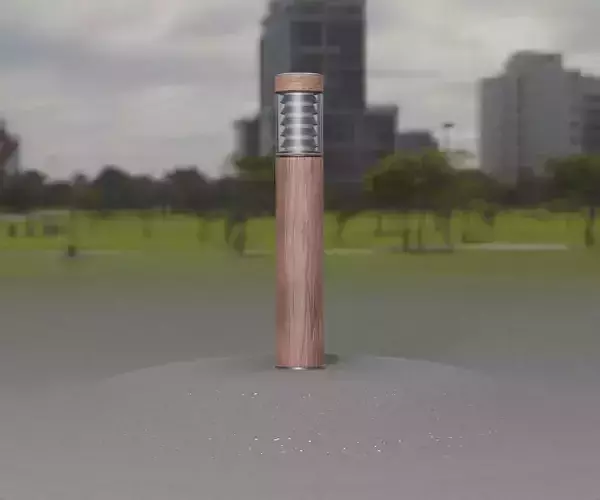 Street-Light Set-9 - Low-Poly Wood Light-Column 17 Low-poly 3D model
