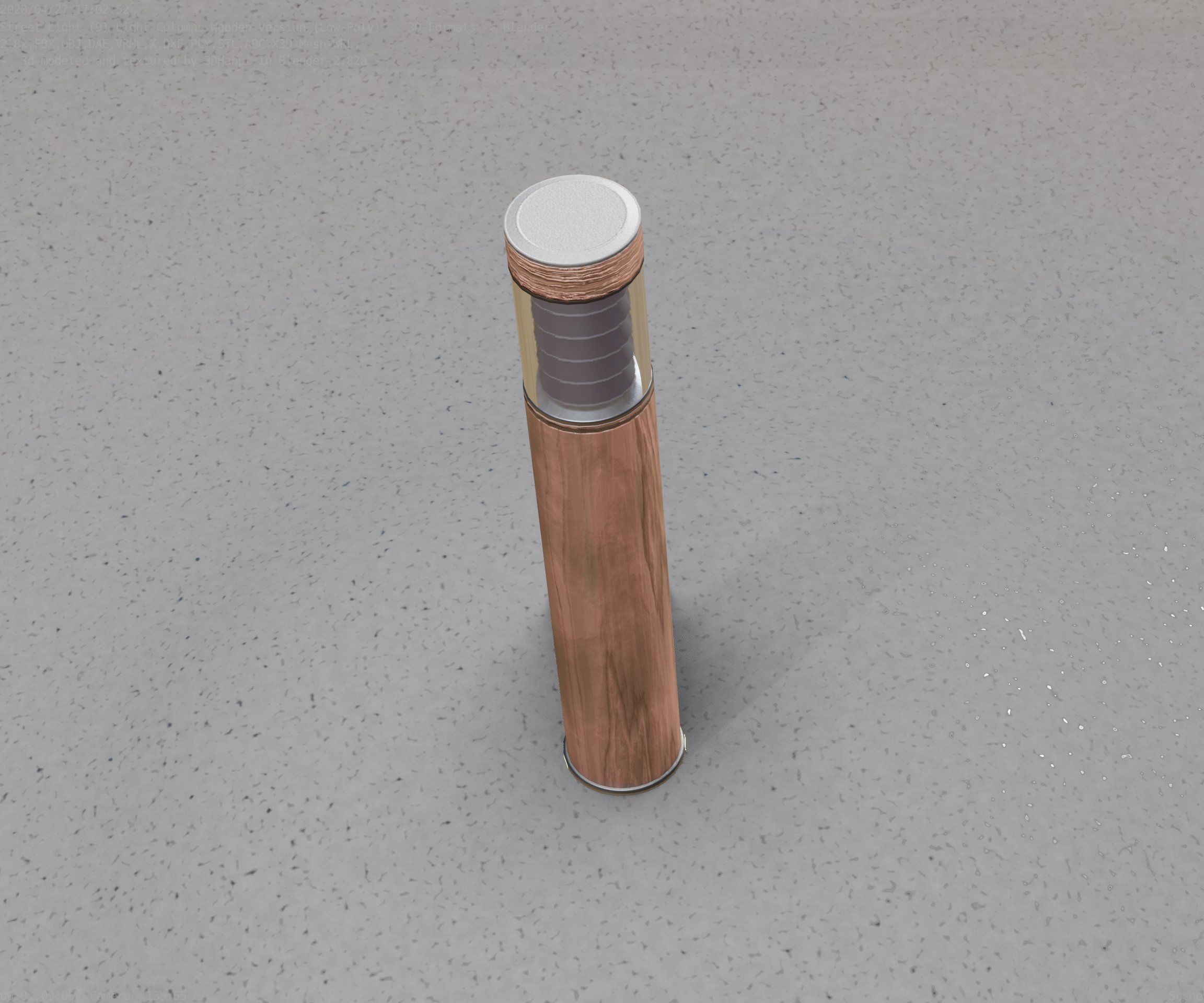 Street-Light Set-9 - Low-Poly Wood Light-Column 17 Low-poly 3D model_61