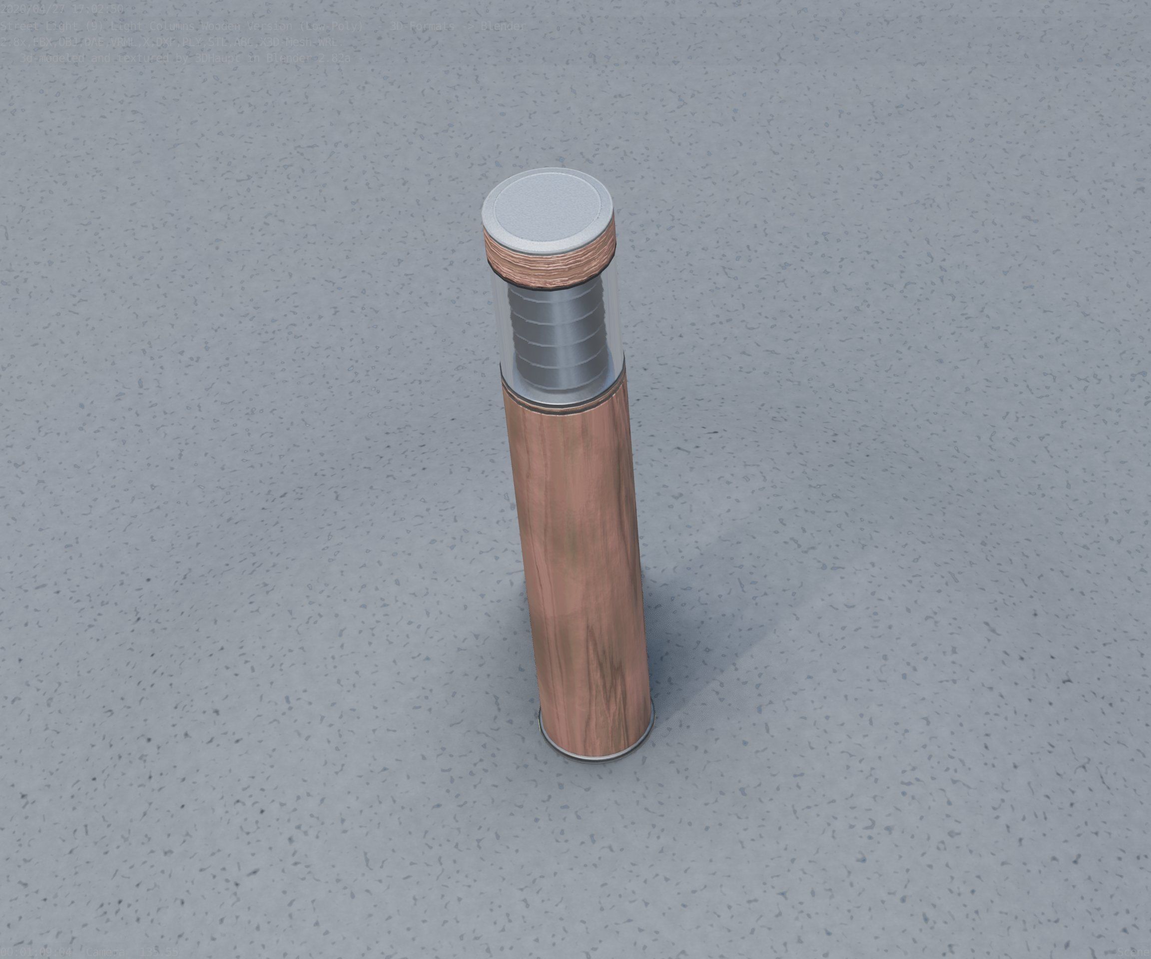 Street-Light Set-9 - Low-Poly Wood Light-Column 17 Low-poly 3D model_60