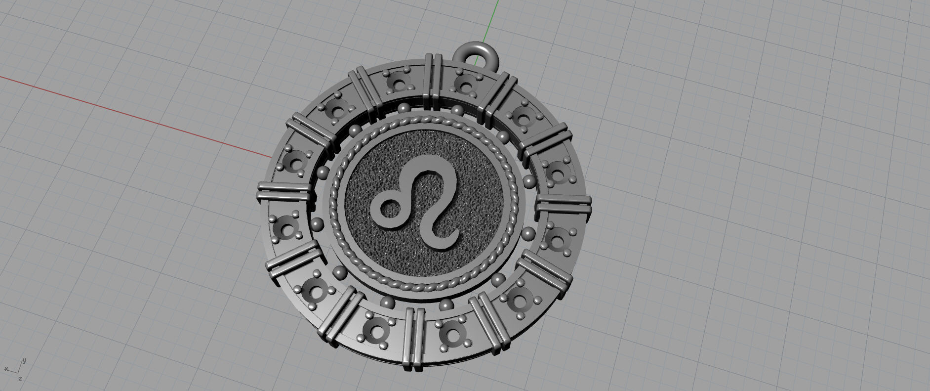 Leo zodiac pendant 3D print model_7