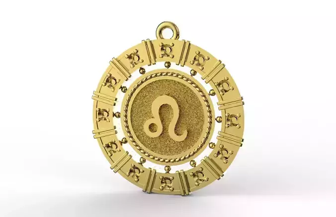 Leo zodiac pendant
