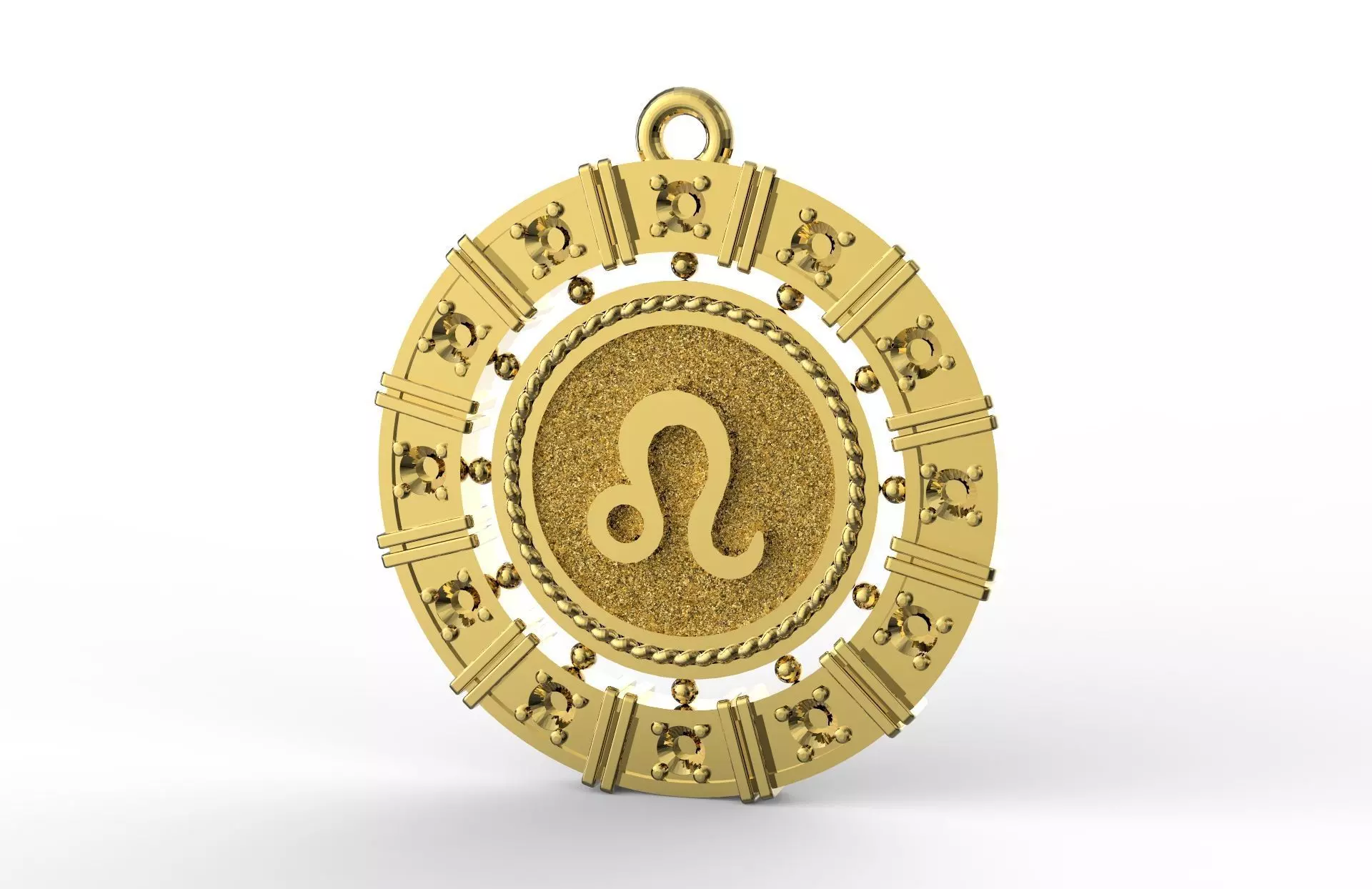 Leo zodiac pendant 3D print model_0