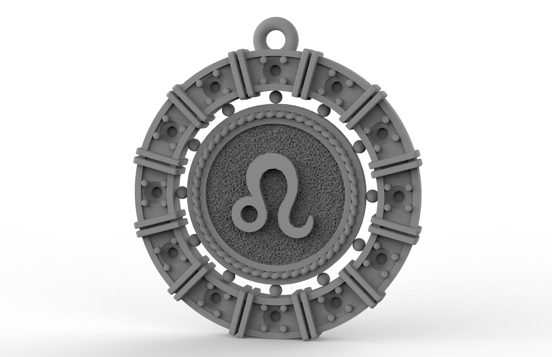 Leo zodiac pendant 3D print model_2