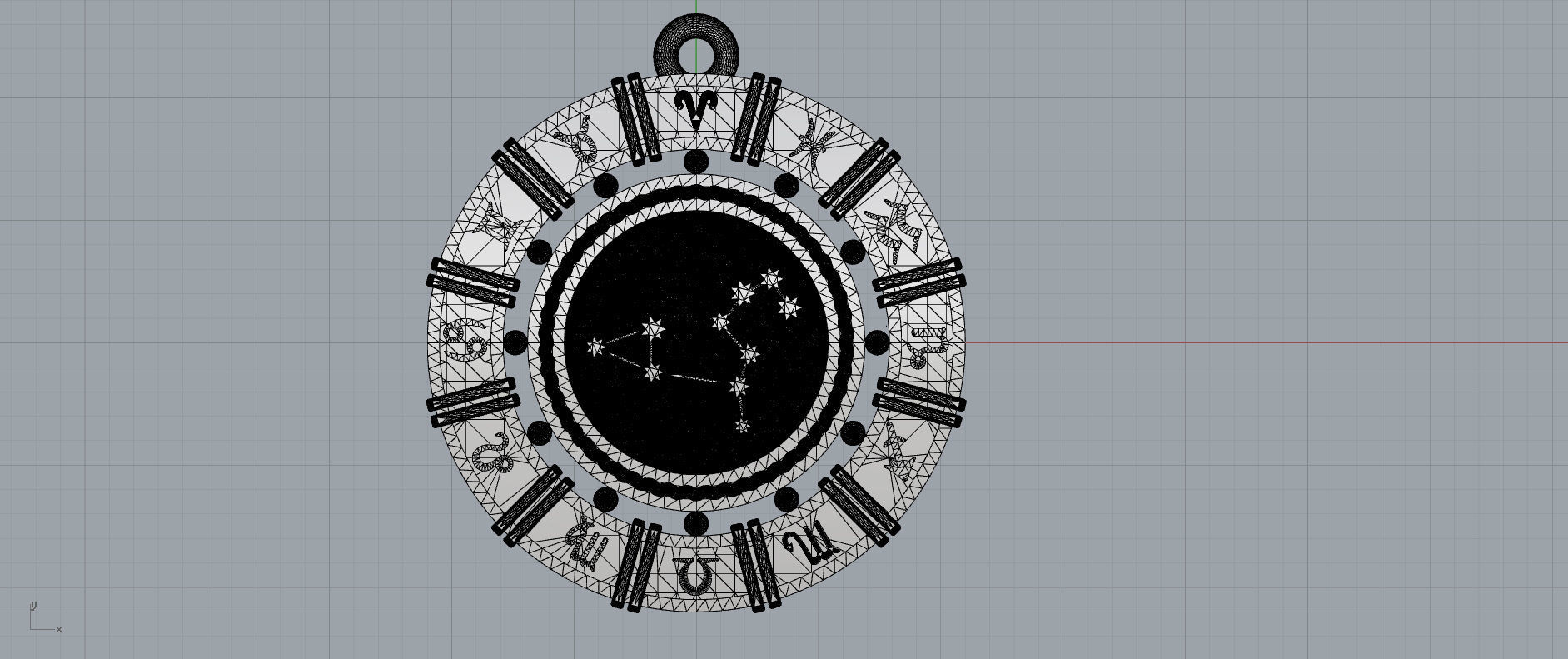 Leo zodiac pendant 3D print model_8