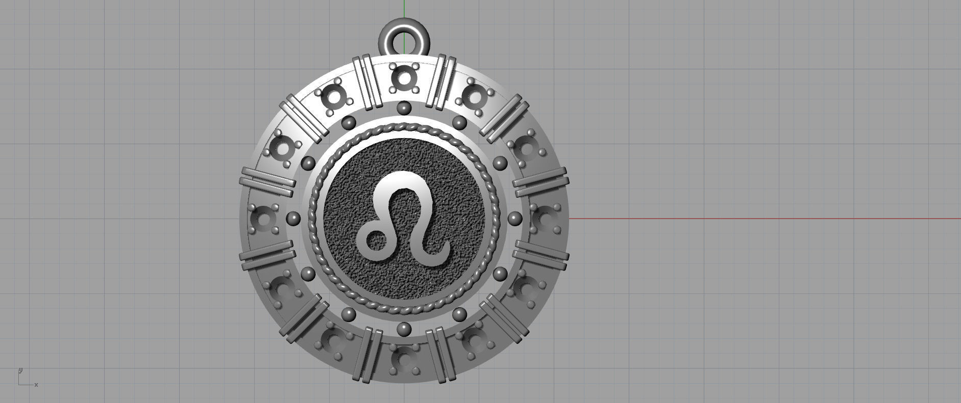 Leo zodiac pendant 3D print model_4