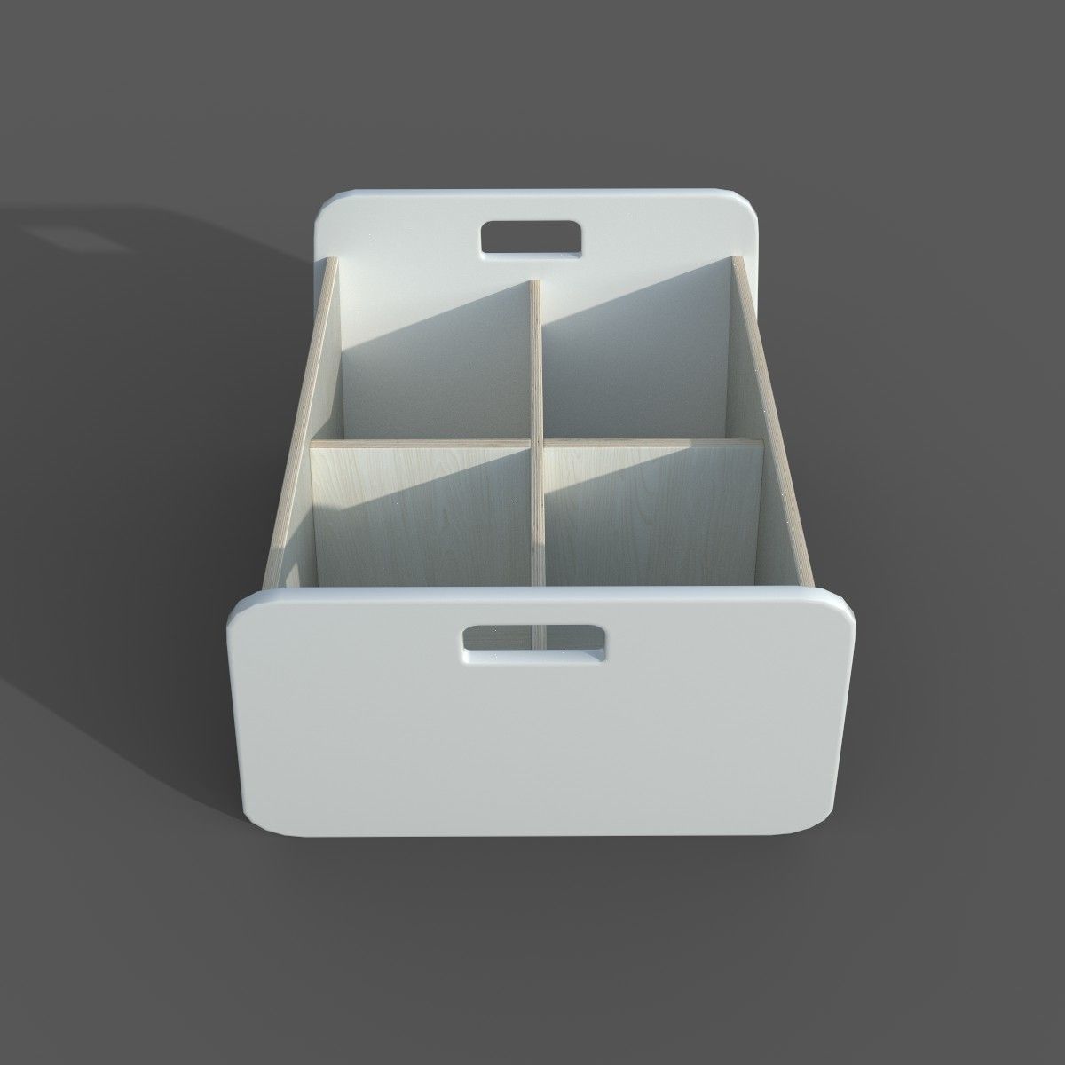 Double Storage Unit White Low-poly 3D model_1