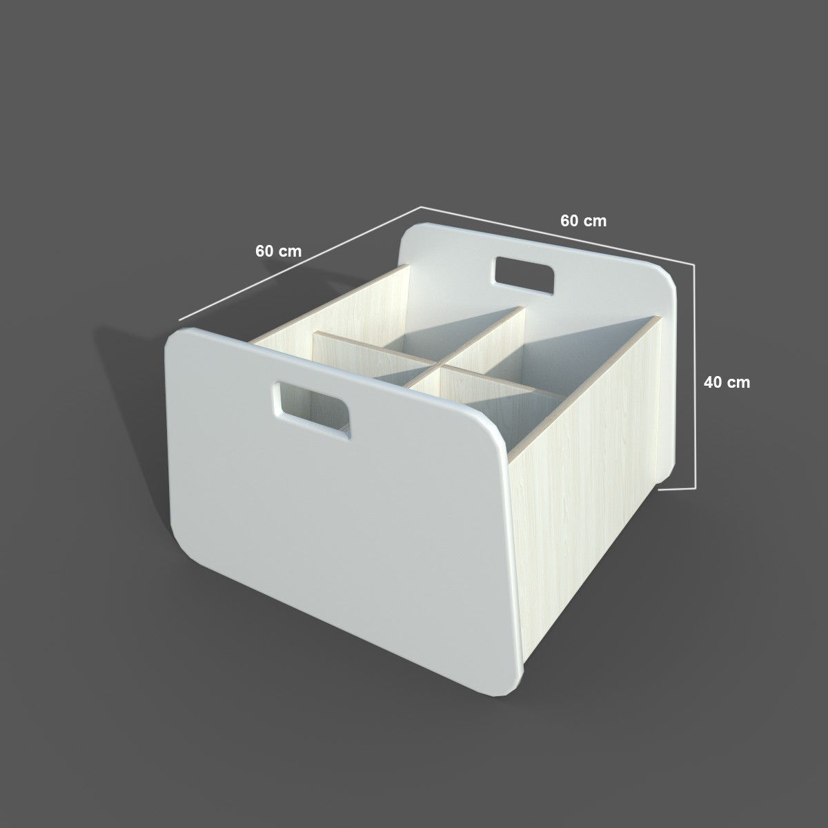 Double Storage Unit White Low-poly 3D model_2