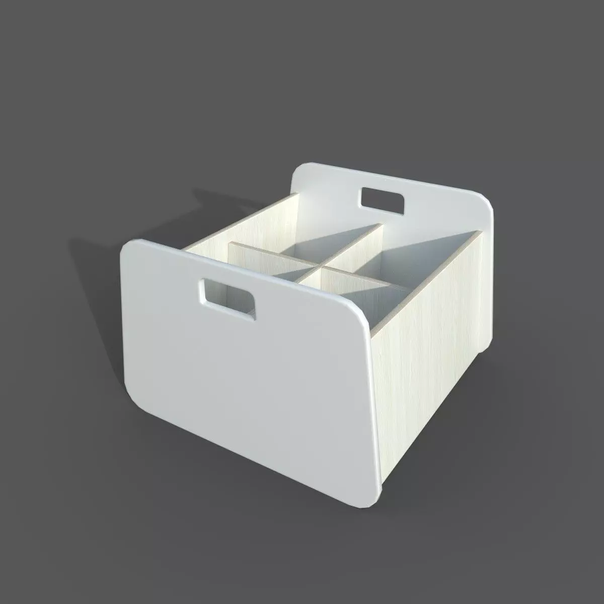 Double Storage Unit White Low-poly 3D model_0