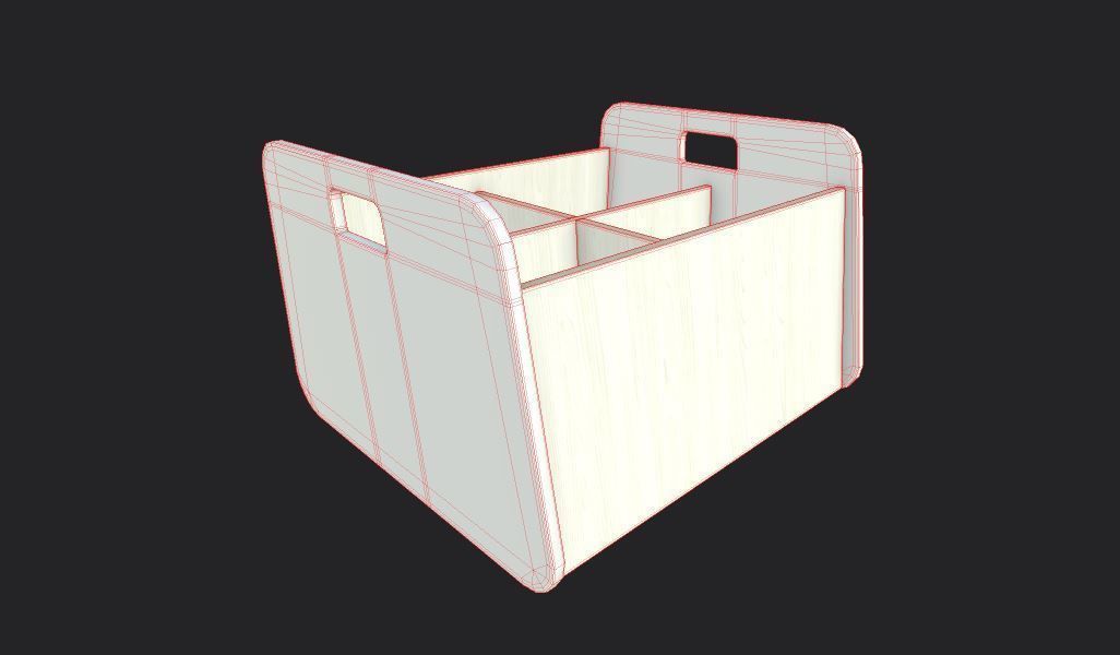 Double Storage Unit White Low-poly 3D model_3