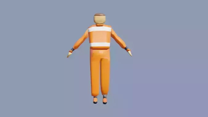 Prisoner man in orange suit